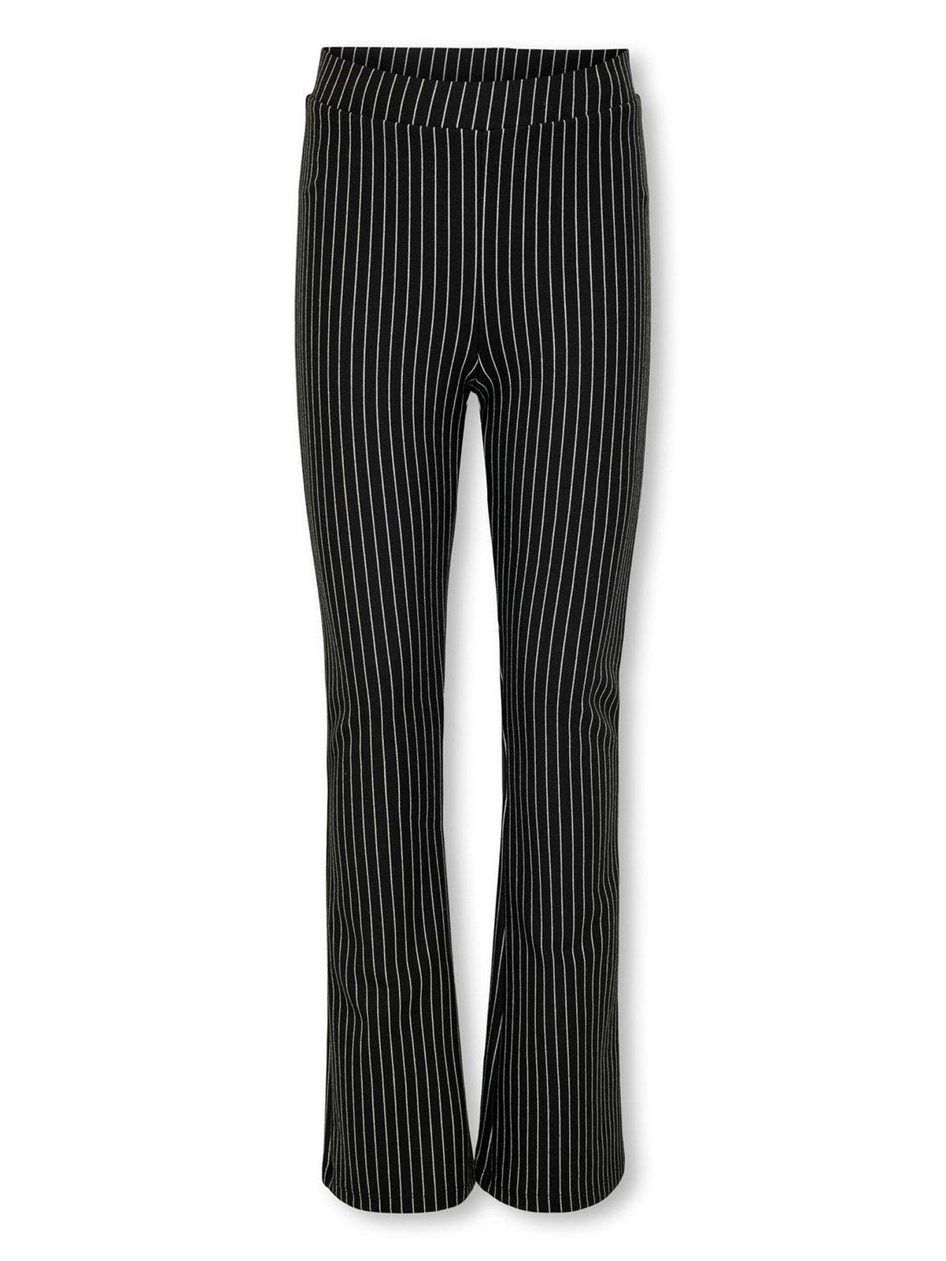 undefined Girls Stripe Flared Trousers - Black