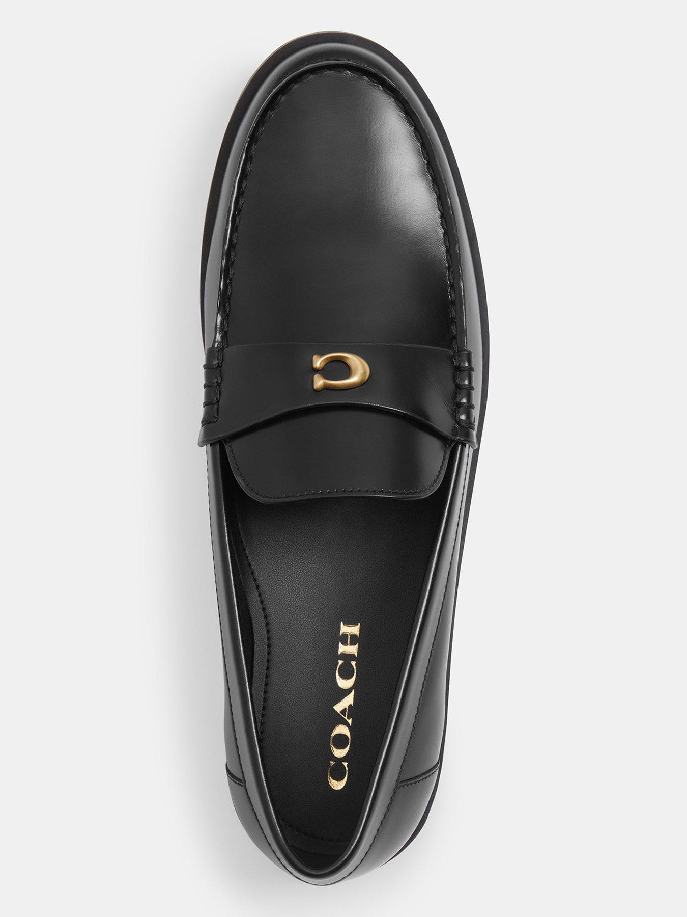 Image 3 of 5 of COACH Jocelyn Leather Loafers - Black