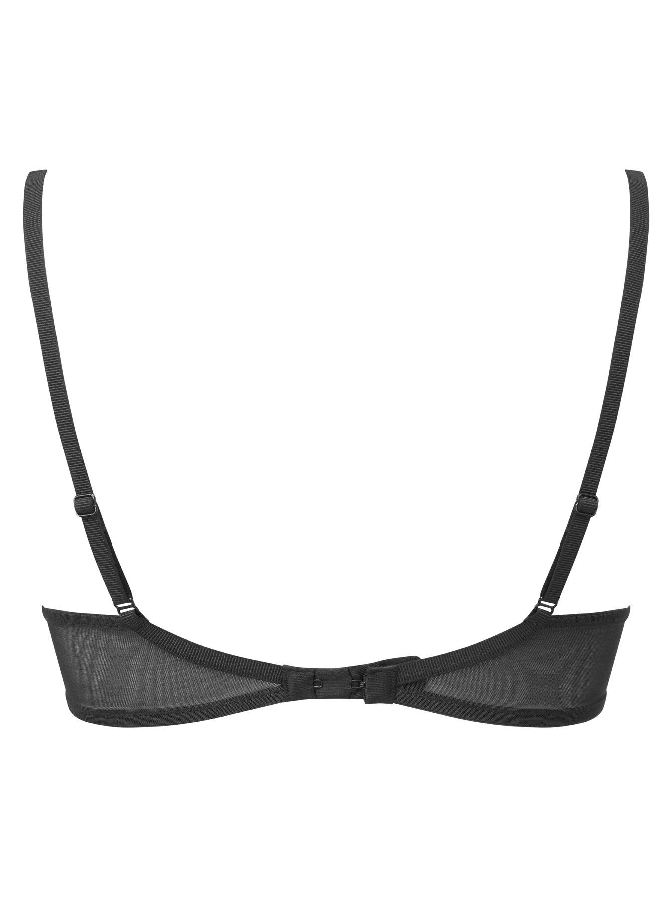 Image 6 of 6 of Gossard Rebel Cut Out Embroidered Non Padded Balcony Bra (Second Sizes) - Black