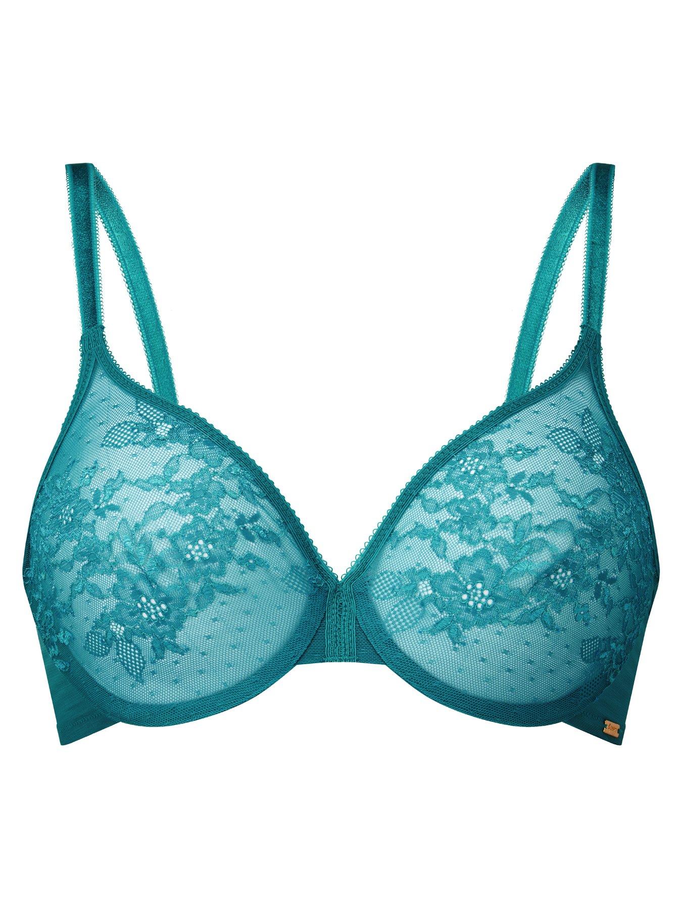Gossard Gossard Gossard Glossies Lace Sheer Bra - Deep Teal | Very.co.uk