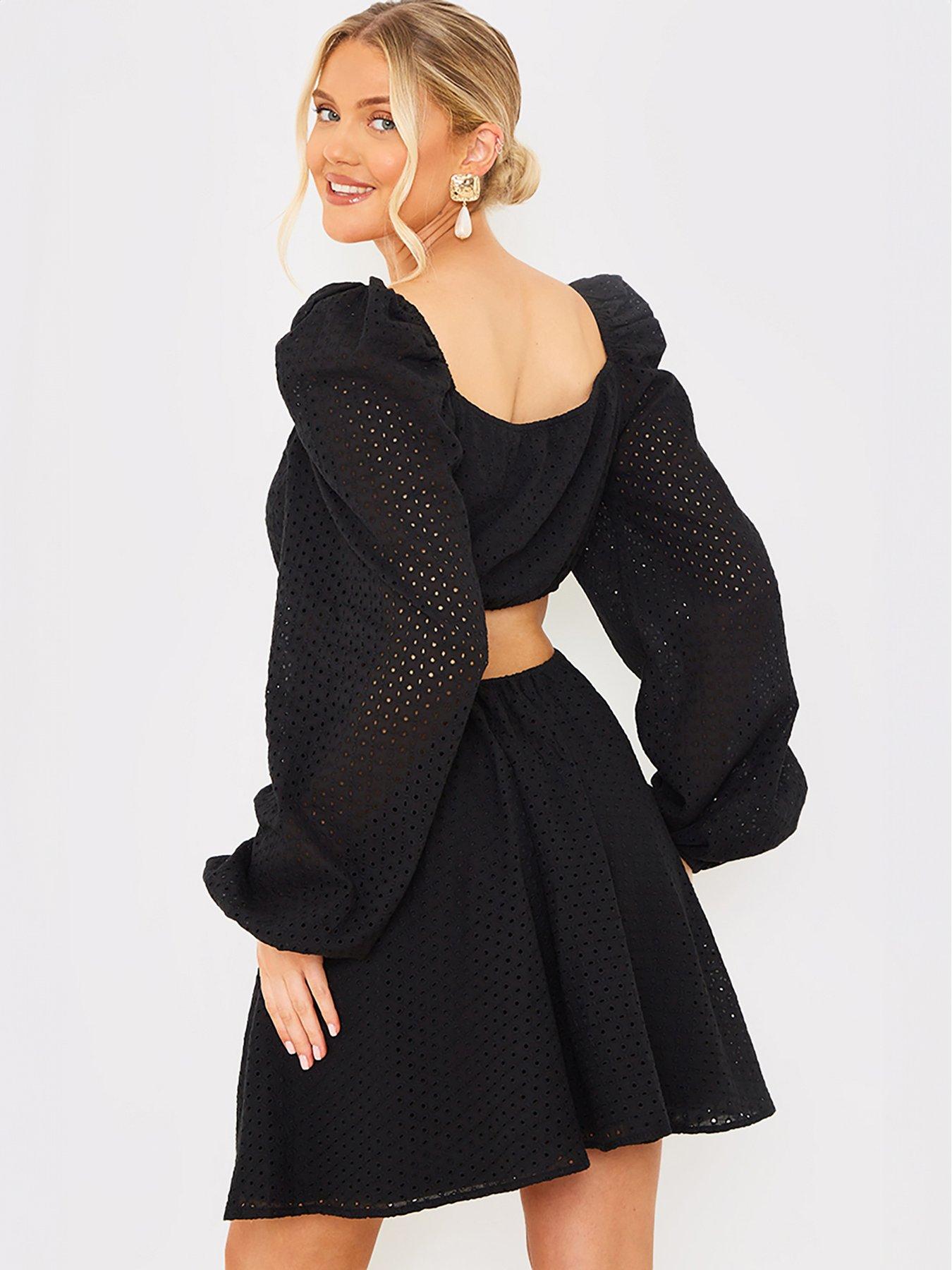 puff sleeve corset dress Flawless Midi & Windsor ONSALE Black Midi Dress With Color:Grapefruit