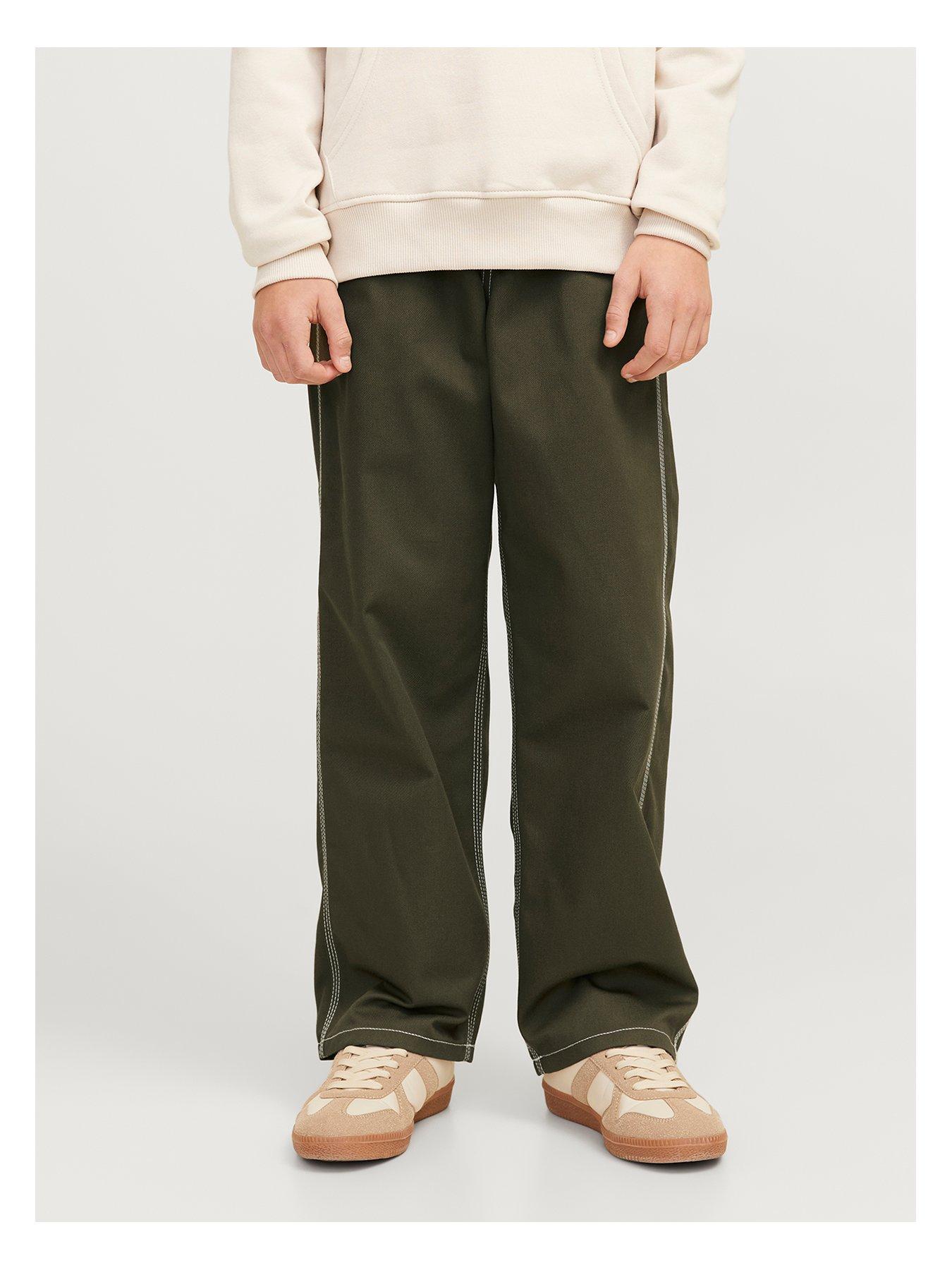 undefined Boys Alex Contrast Worker Trouser - Olive Night