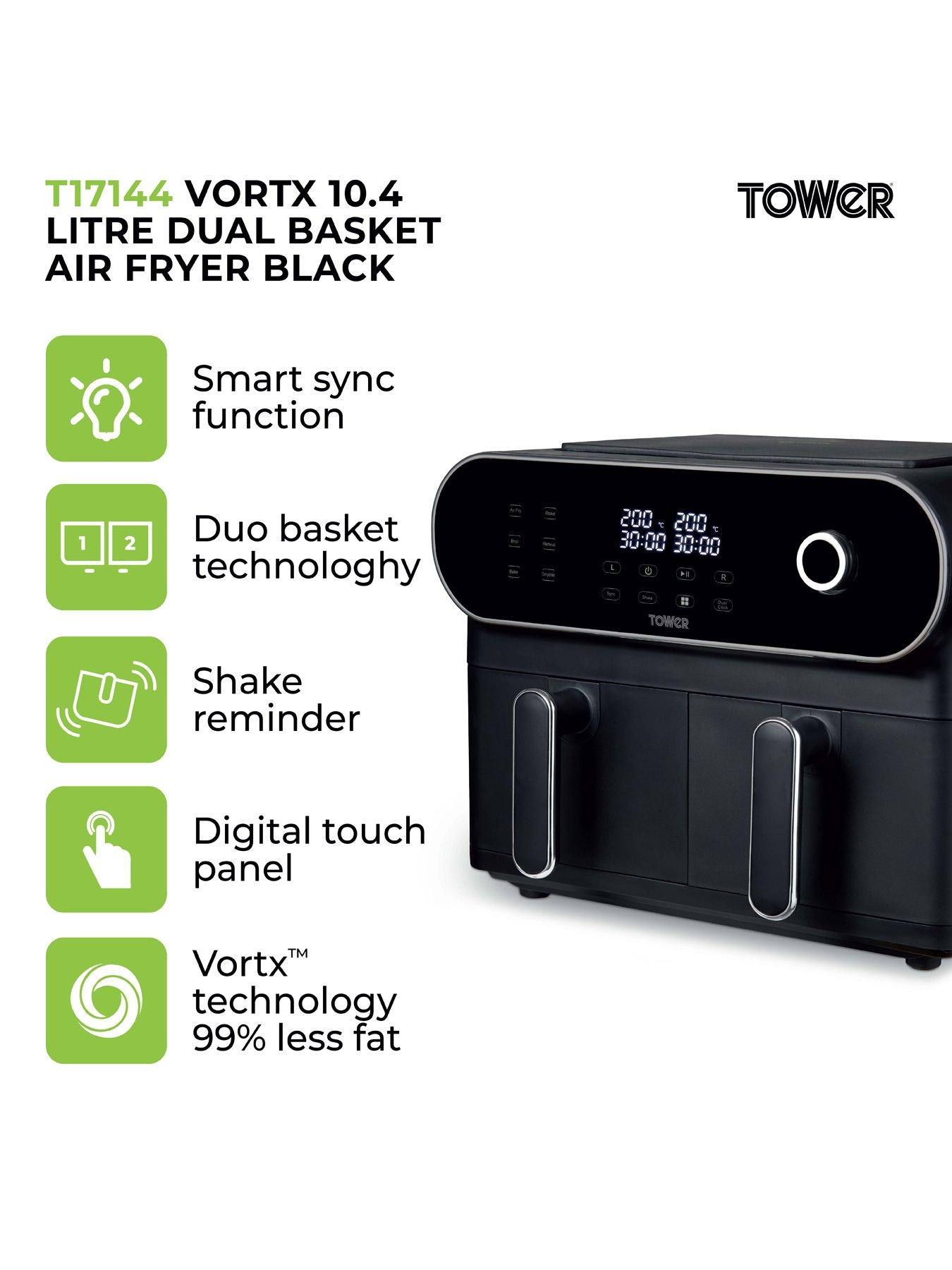 Image 2 of 7 of Tower 10.4L Vortx Dual Basket Air Fryer (Exclusive), Black