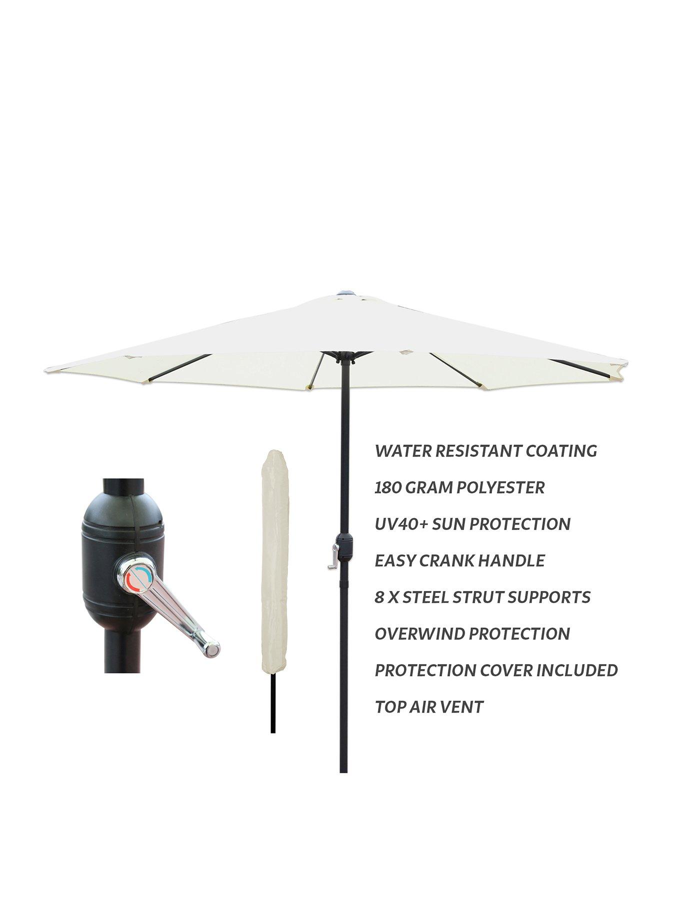 Image 3 of 6 of Glamhaus Cream Garden Table Parasol Umbrella 2.7M