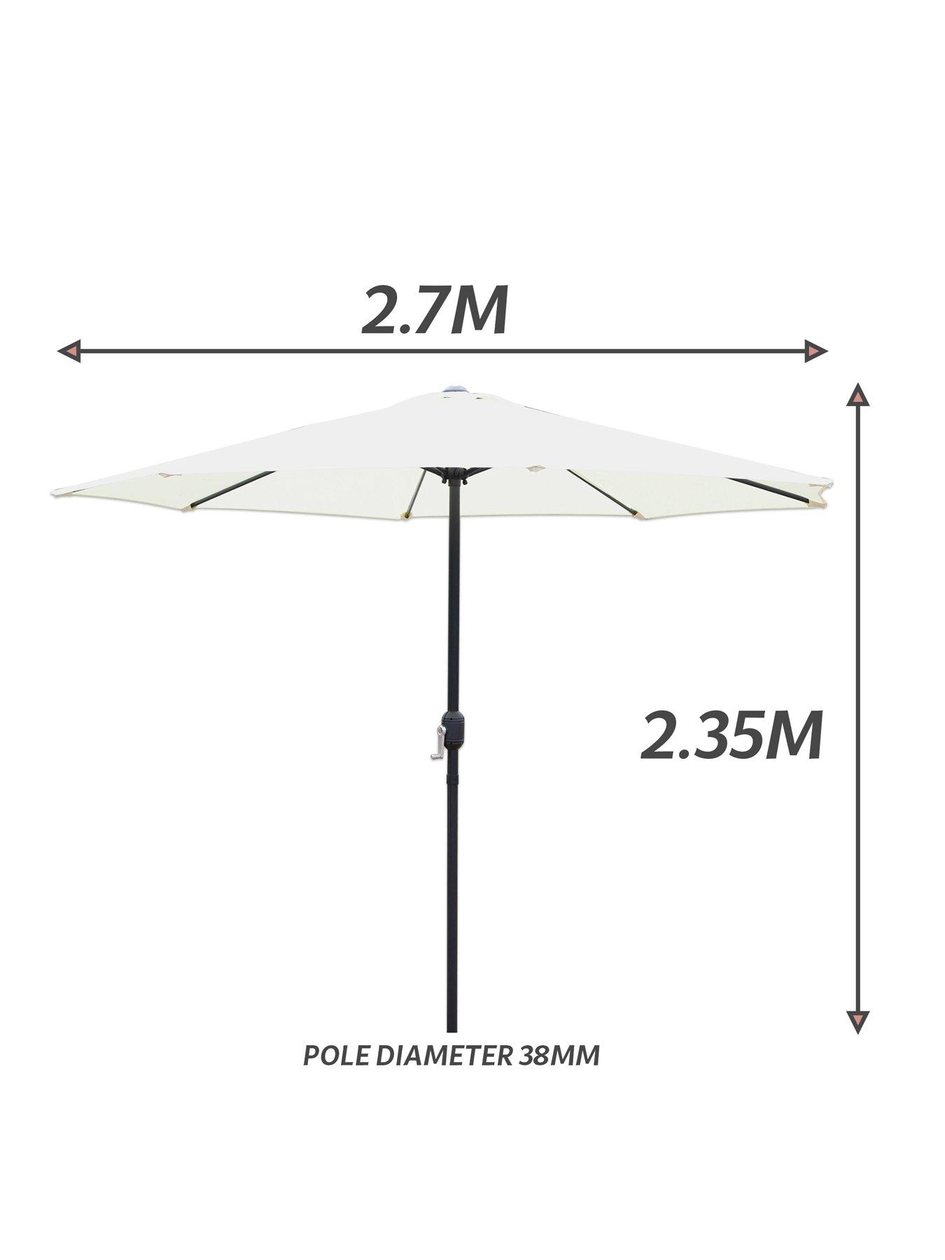 Image 6 of 6 of Glamhaus Cream Garden Table Parasol Umbrella 2.7M