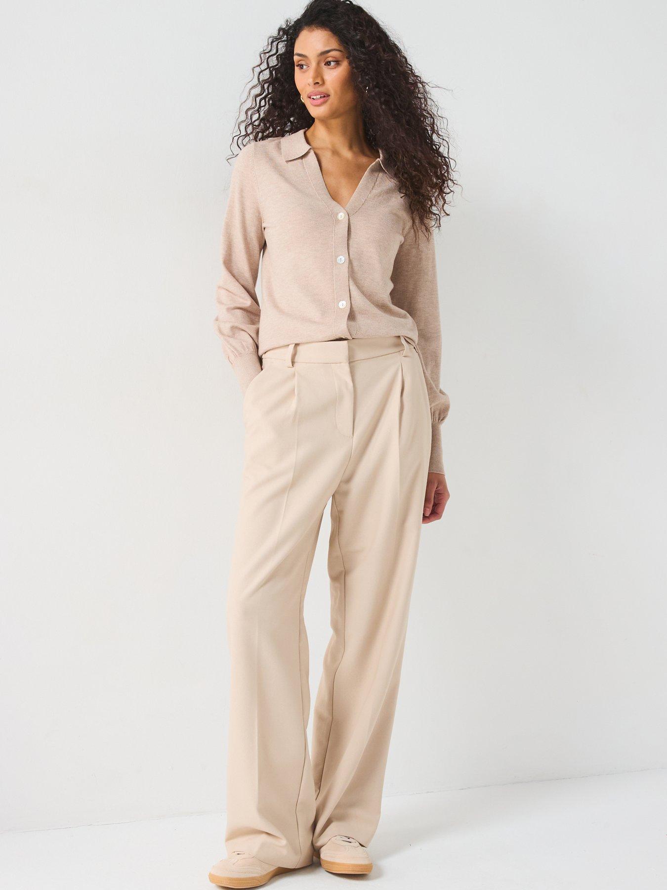Image 3 of 6 of Everyday Collared Neck Button Down Cardigan - Natural