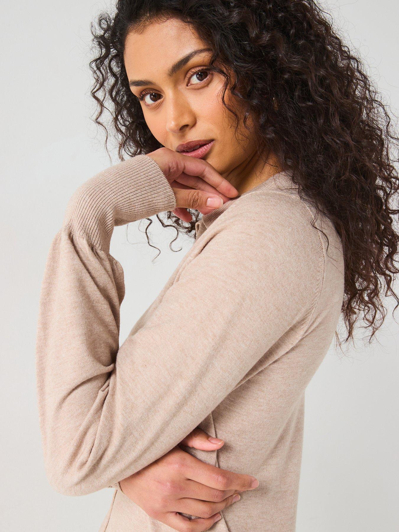 Image 5 of 6 of Everyday Collared Neck Button Down Cardigan - Natural