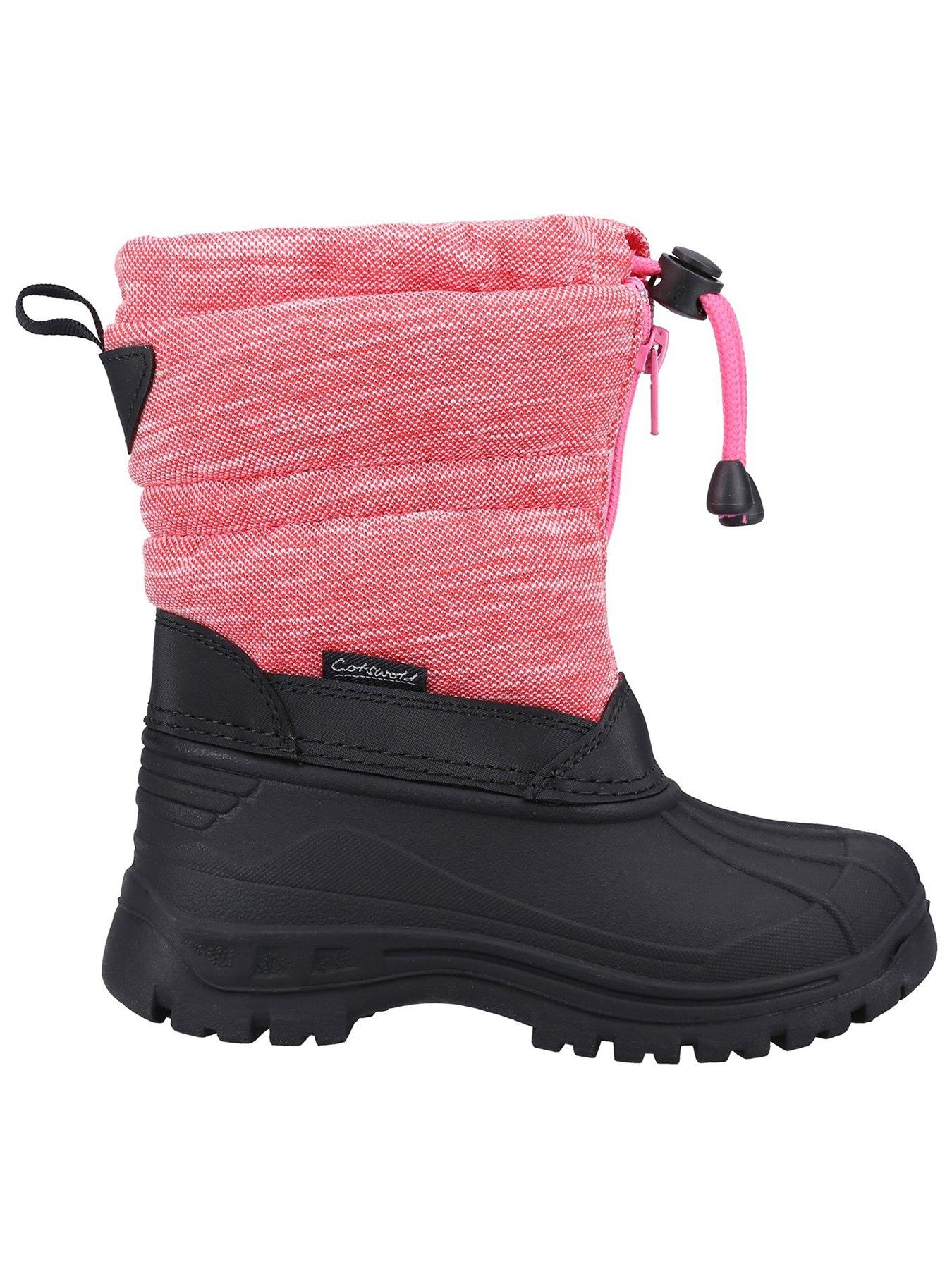 Cotswold Kids Bathford Kids Snowboots - Pink/Black, Pink, Size 10 Younger