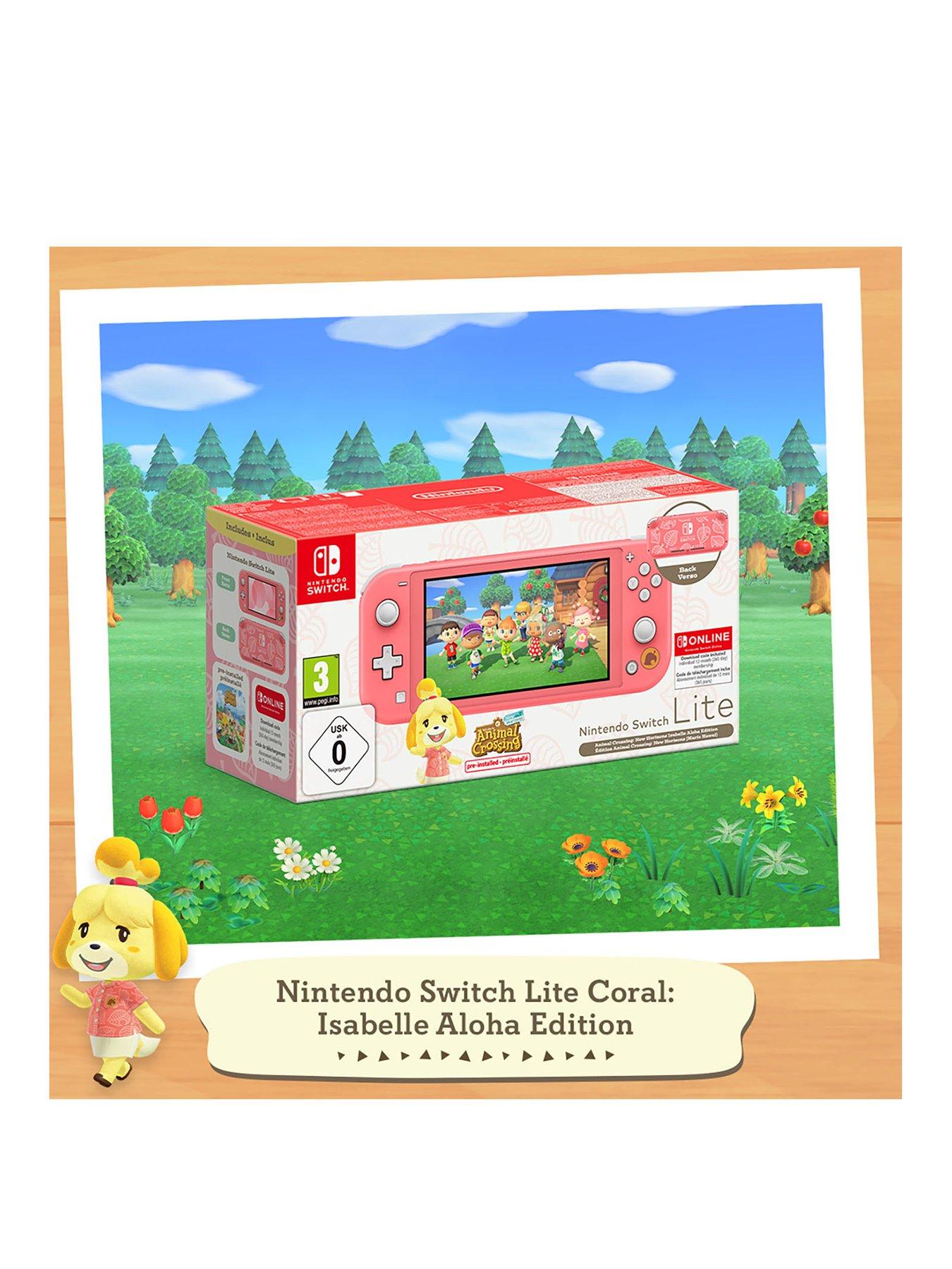 Nintendo Switch Lite Switch HW Lite Coral: Isabelle Aloha Edition + 12  Months NSO | Very.co.uk