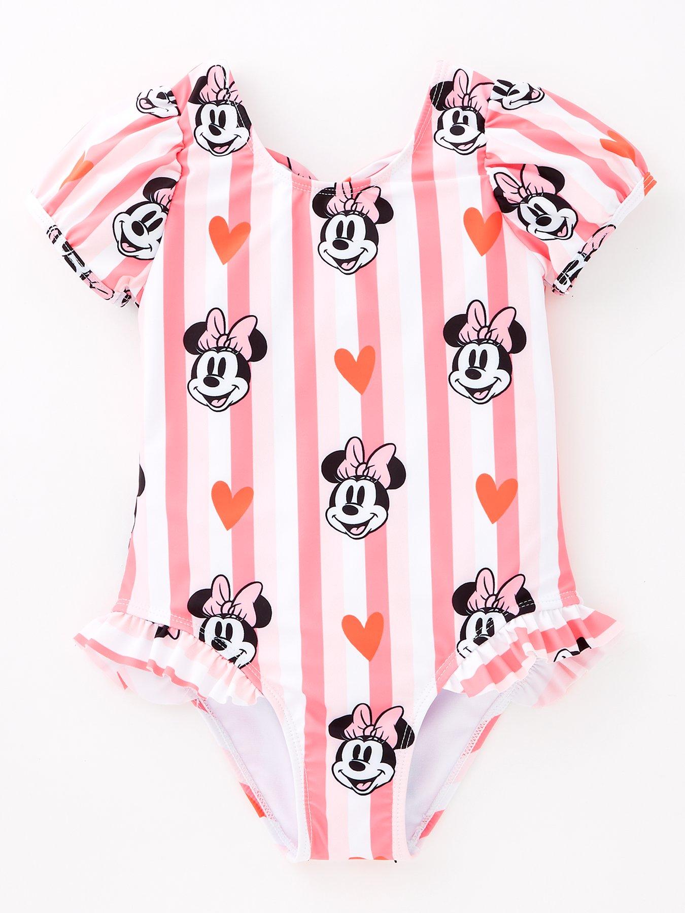 undefined Disney Striped Minnie Mouse Swimsuit - Pink