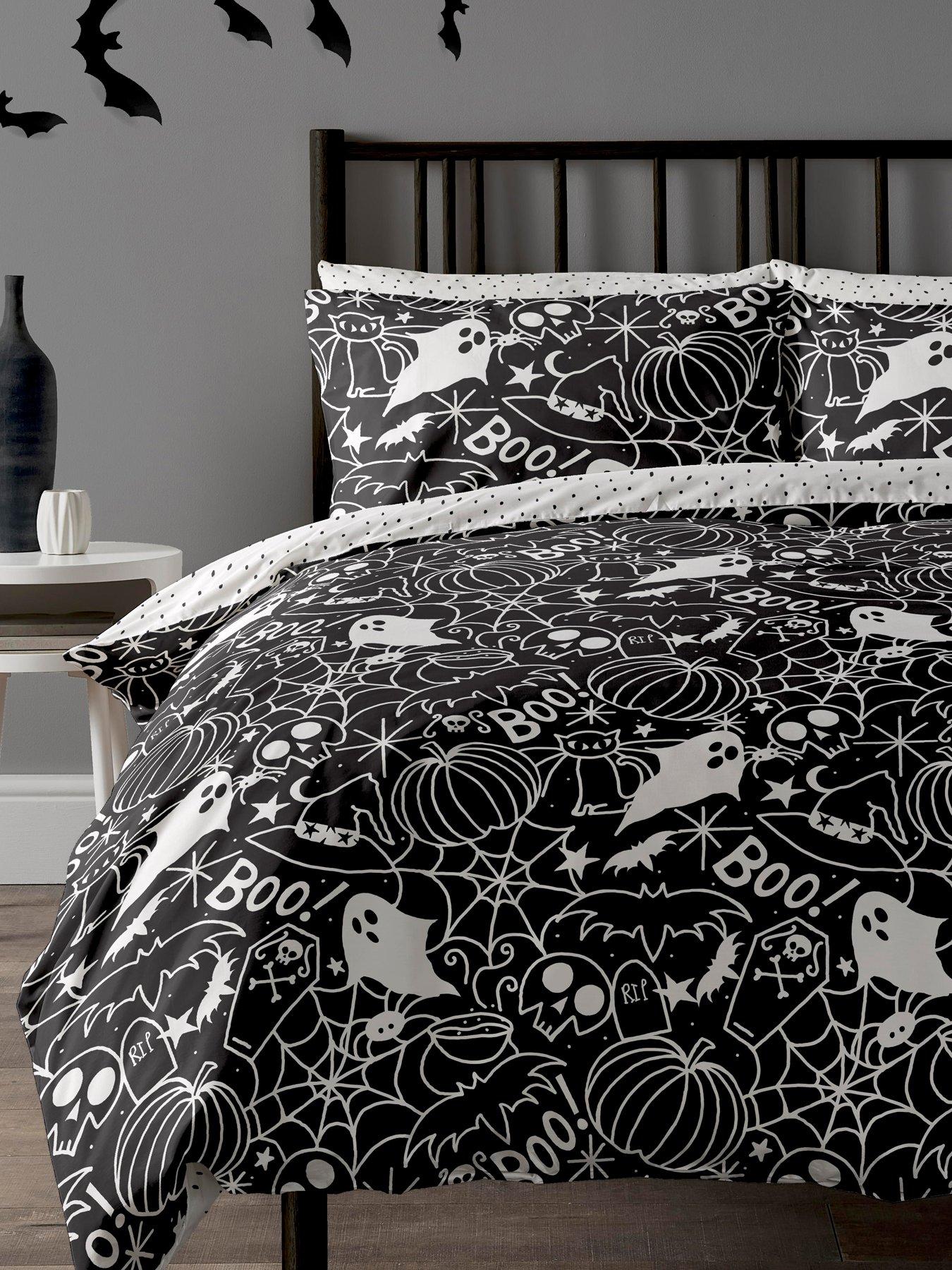 Product photograph of Copenhagen Home Death Doodle Duvet Cover Set from very.co.uk