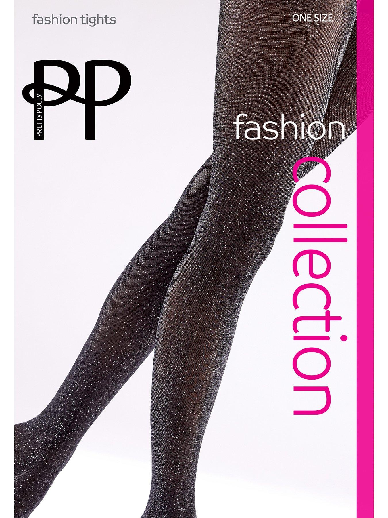 Image 3 of 3 of Pretty Polly Metallic Shimmer Opaque Tights - Black
