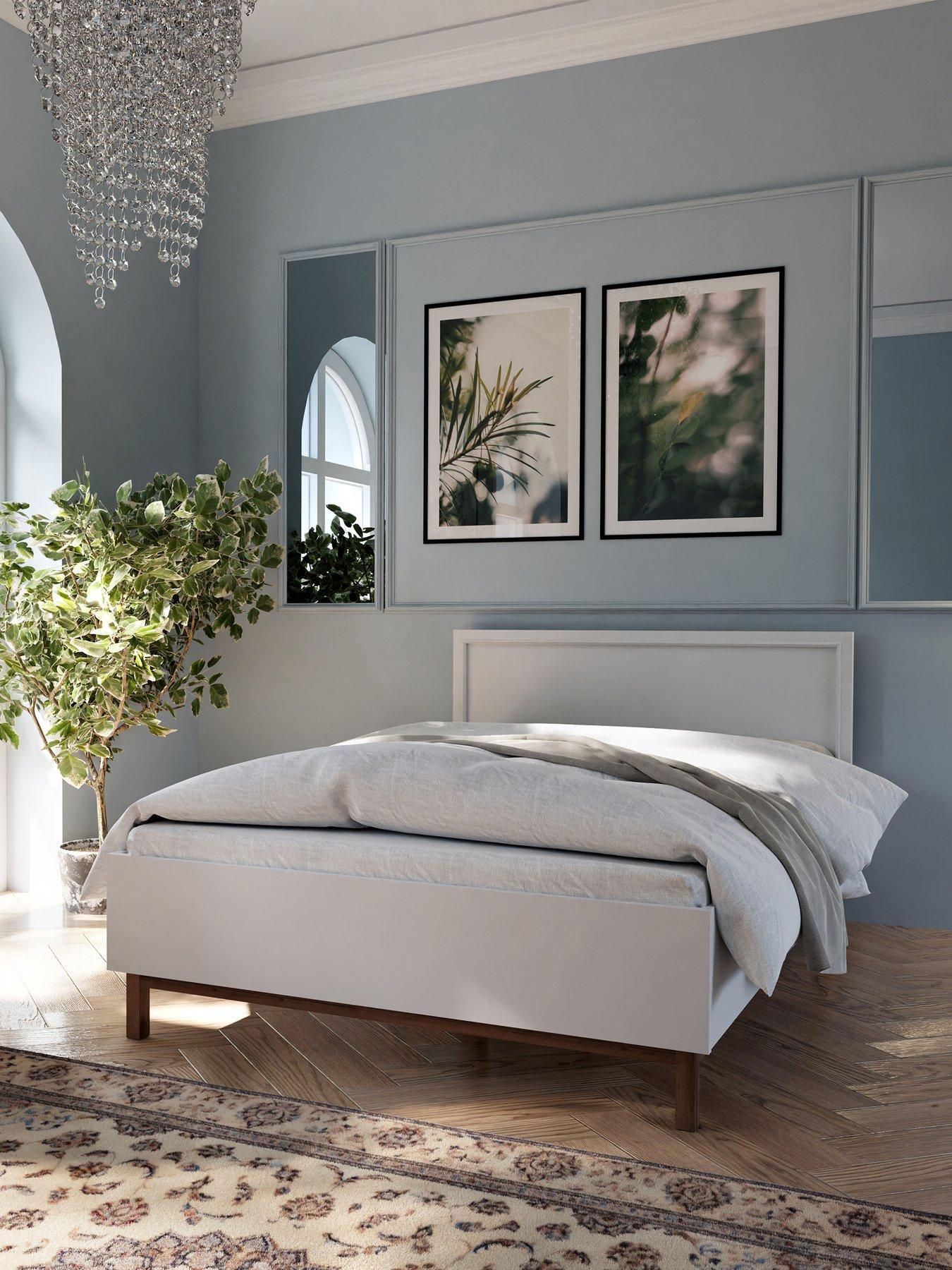 undefined Penkridge Wooden Bed with Mattress Options (Buy  &  SAVE!) - Grey/Oak