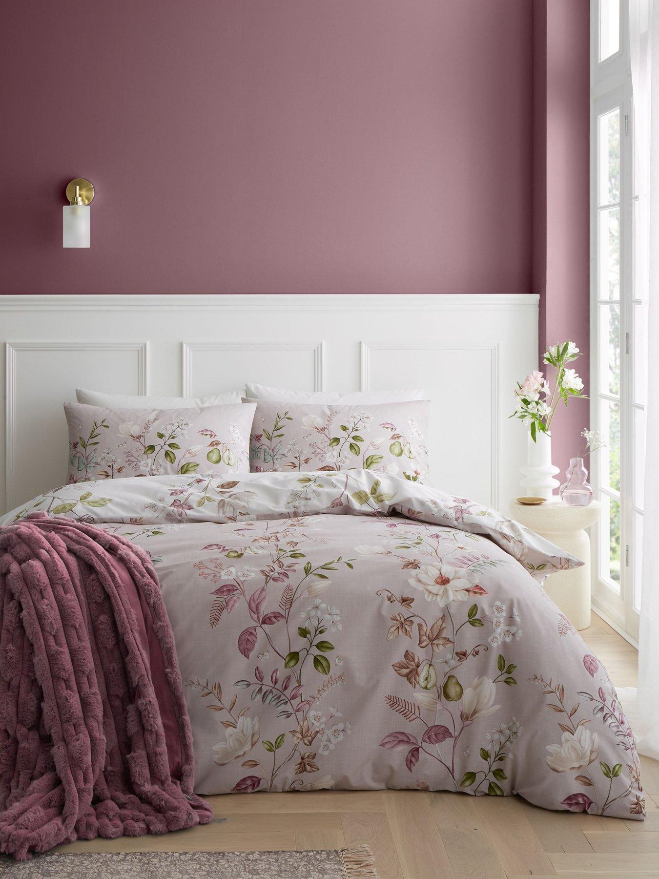 Product photograph of Bianca Francesca Floral 200 Thread Count Cotton Reversible Duvet Cover Set from very.co.uk