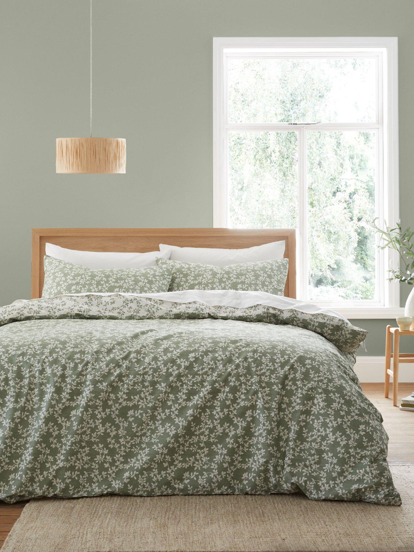 Bianca Shadow Leaves Green 100% Cotton Duvet Set