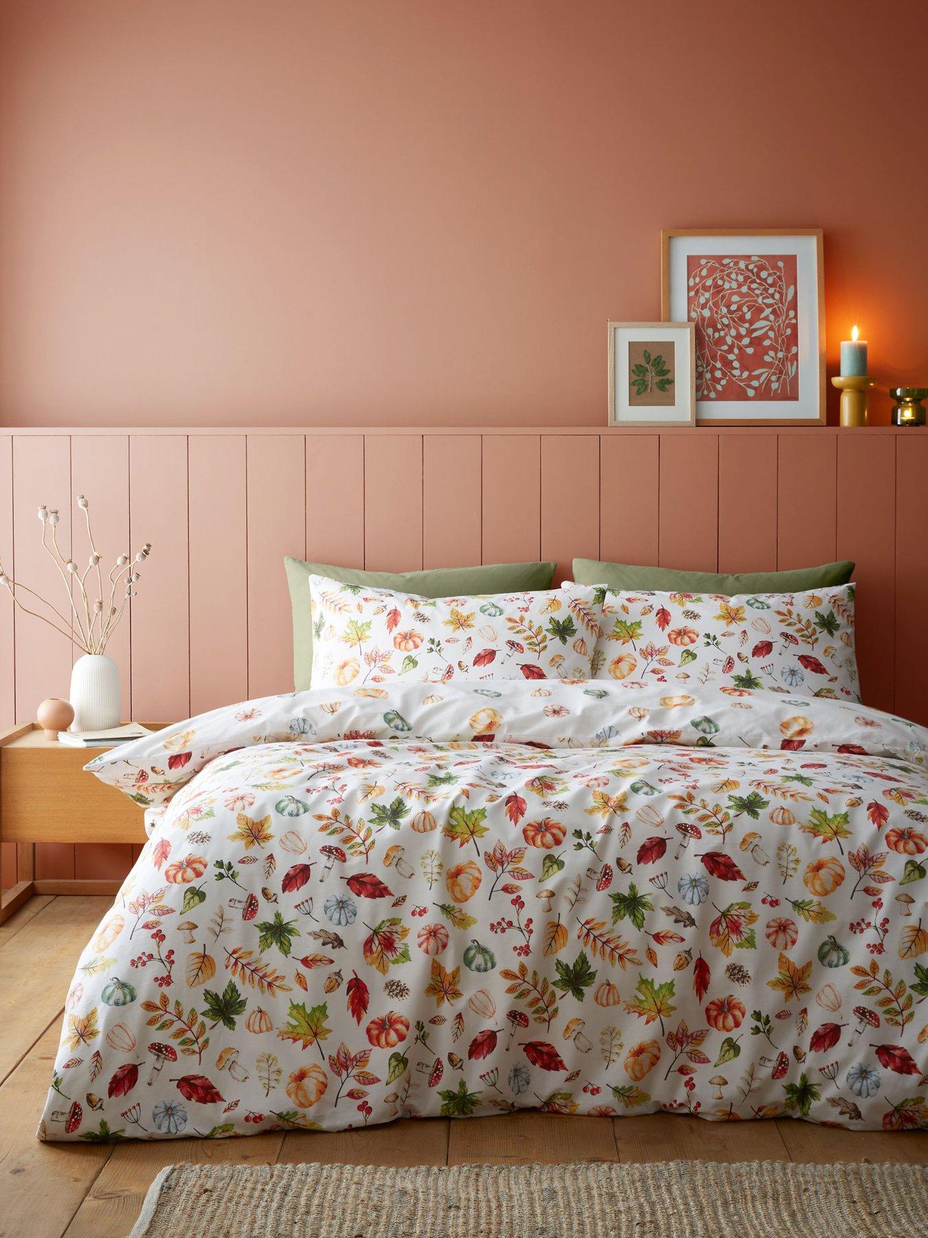 Image 3 of 6 of Catherine Lansfield Autumn Pumpkins Reversible Duvet Cover and Pillowcase Set