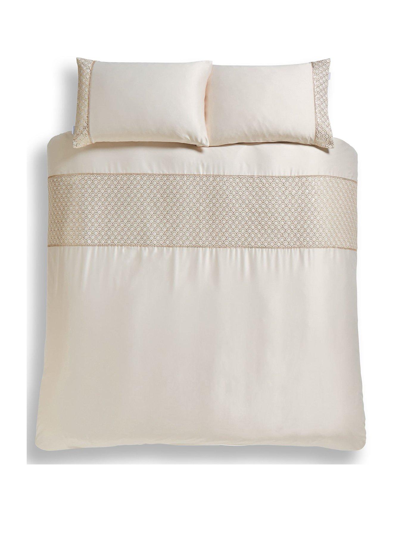 Image 2 of 6 of Catherine Lansfield Deco Sequin Champagne Duvet Cover Set