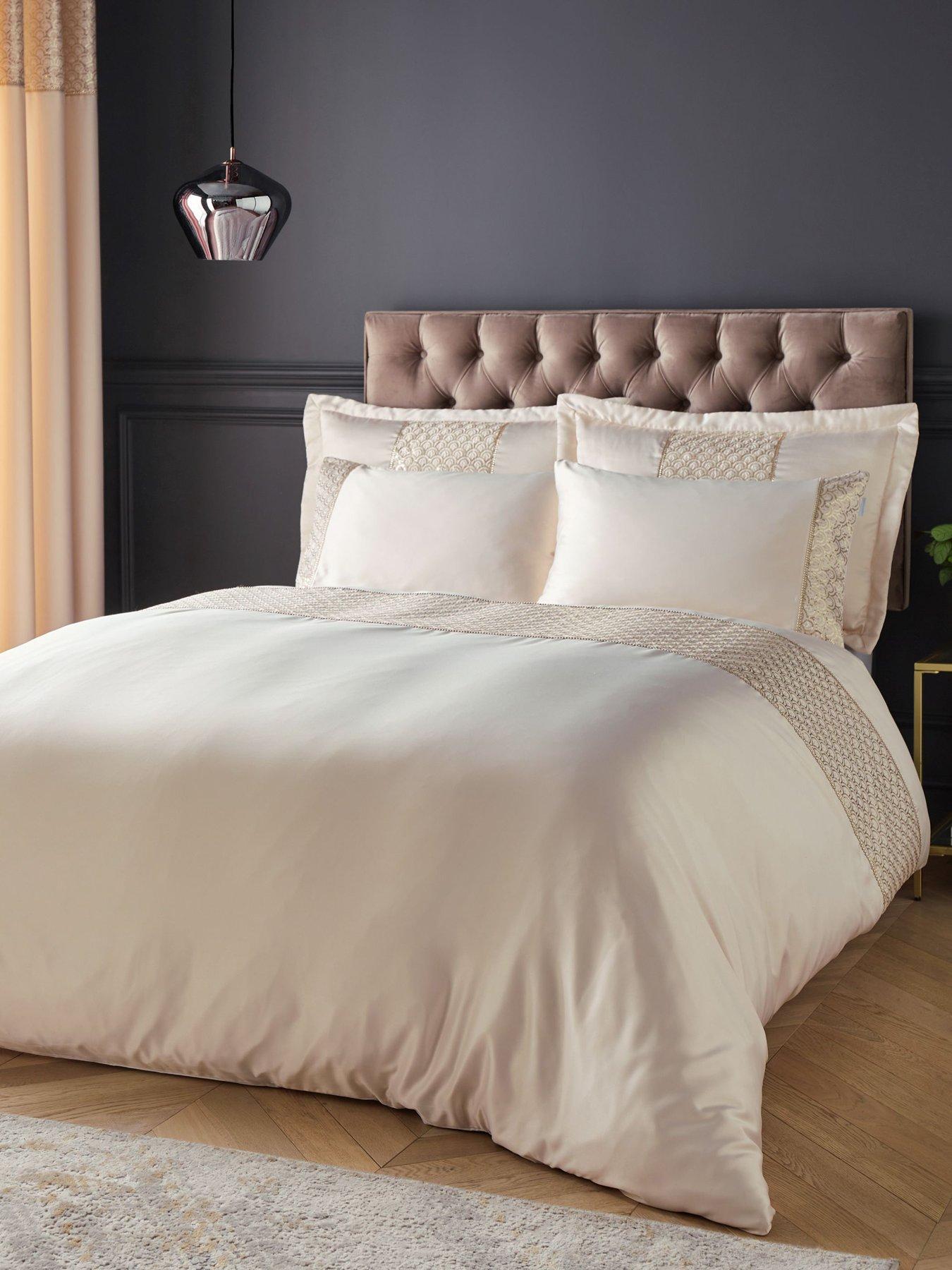 Image 3 of 6 of Catherine Lansfield Deco Sequin Champagne Duvet Cover Set