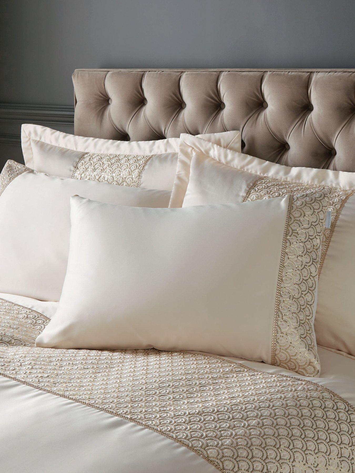 Image 4 of 6 of Catherine Lansfield Deco Sequin Champagne Duvet Cover Set