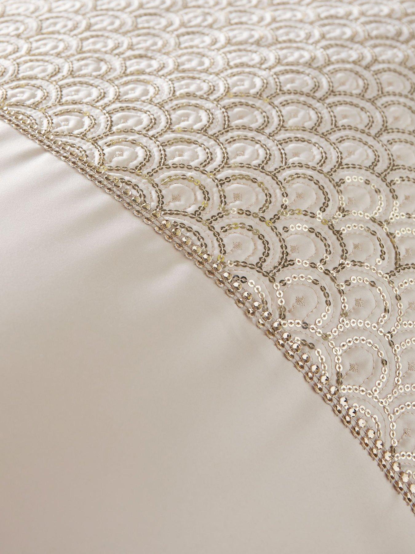Image 5 of 6 of Catherine Lansfield Deco Sequin Champagne Duvet Cover Set
