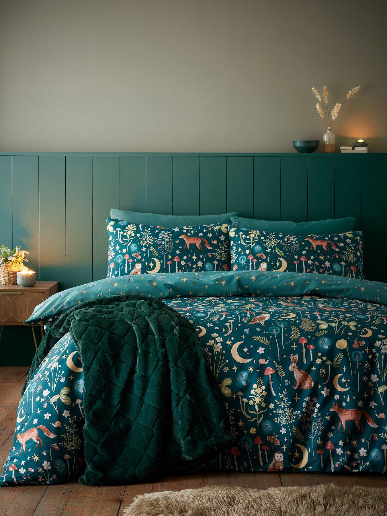 Product photograph of Catherine Lansfield Enchanted Twilight Reversible Duvet Cover Set from very.co.uk