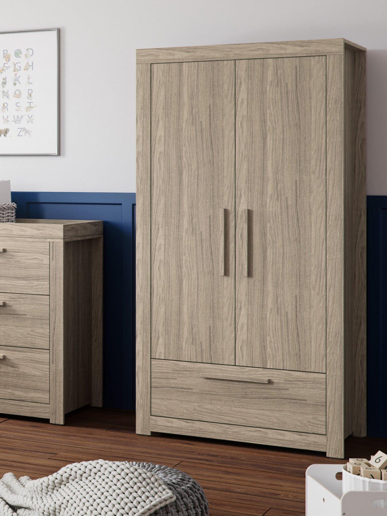 Product photograph of Little Acorns Ellesmere Double Door 1 Draw Wardrobe from very.co.uk