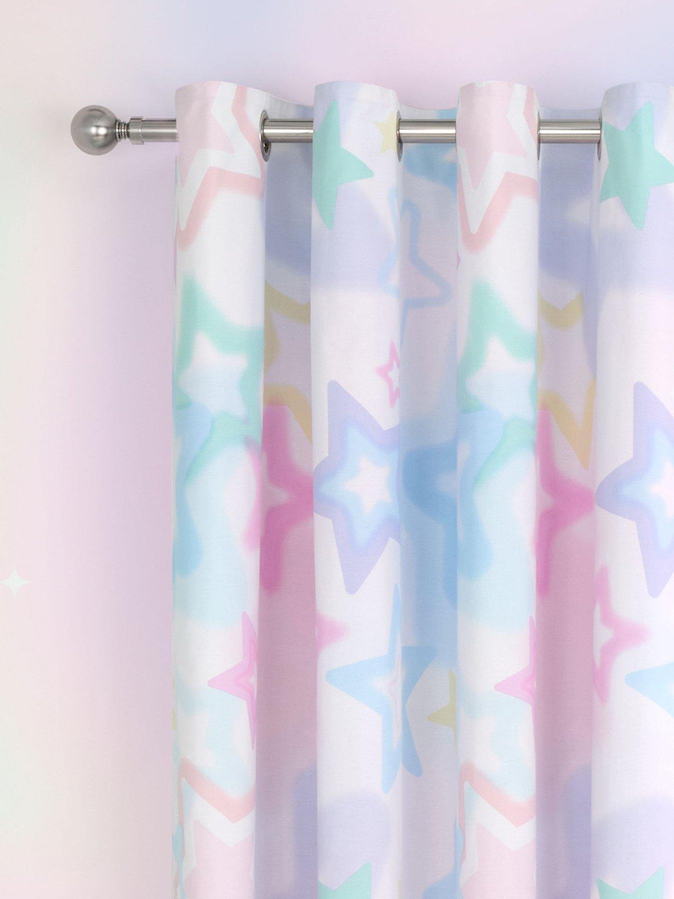 Product photograph of Catherine Lansfield Ombre Stars Reversible Eyelet Curtains from very.co.uk