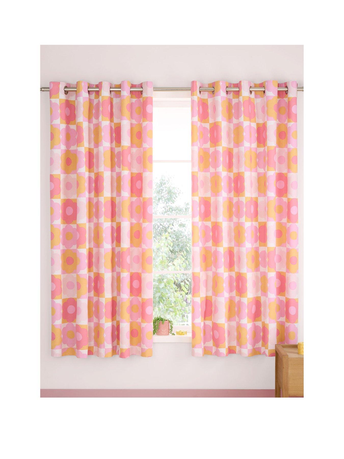 undefined Retro Daisy Reversible Eyelet Curtains W168xD183cm(W66xD72inches)