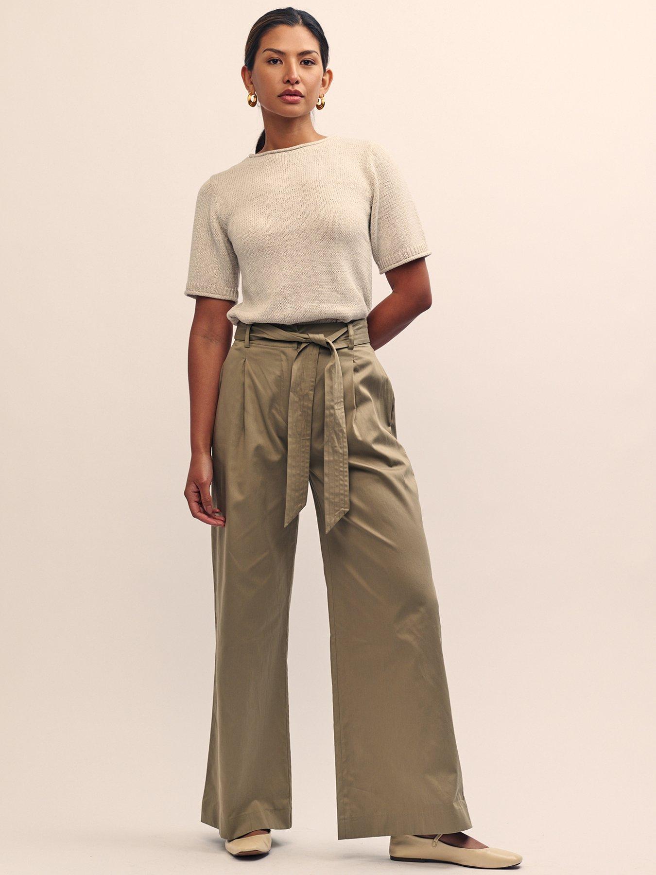 undefined Wide Leg Trouser - Green