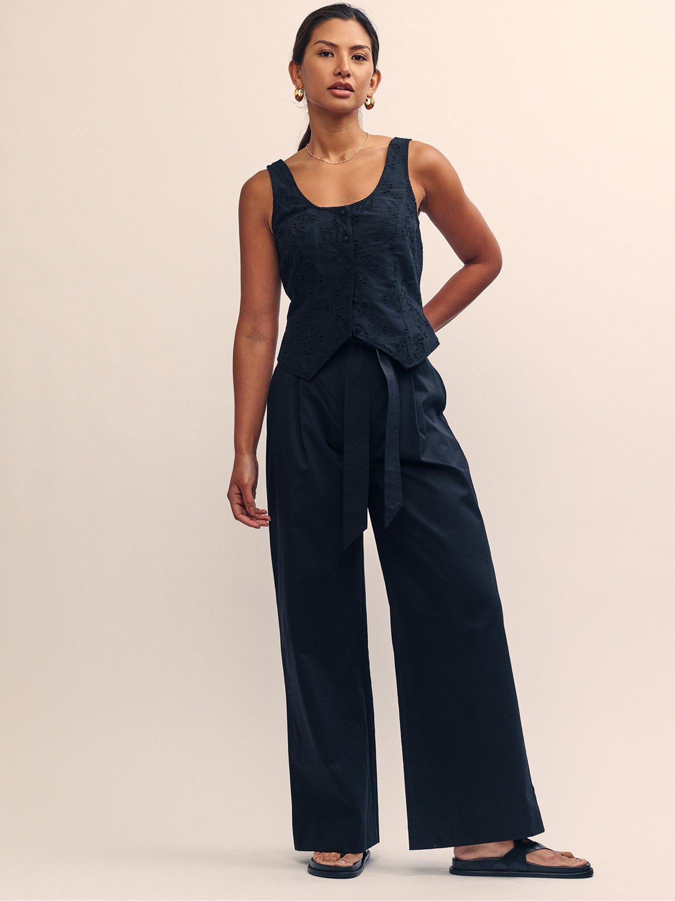 undefined Wide Leg Trouser - Black