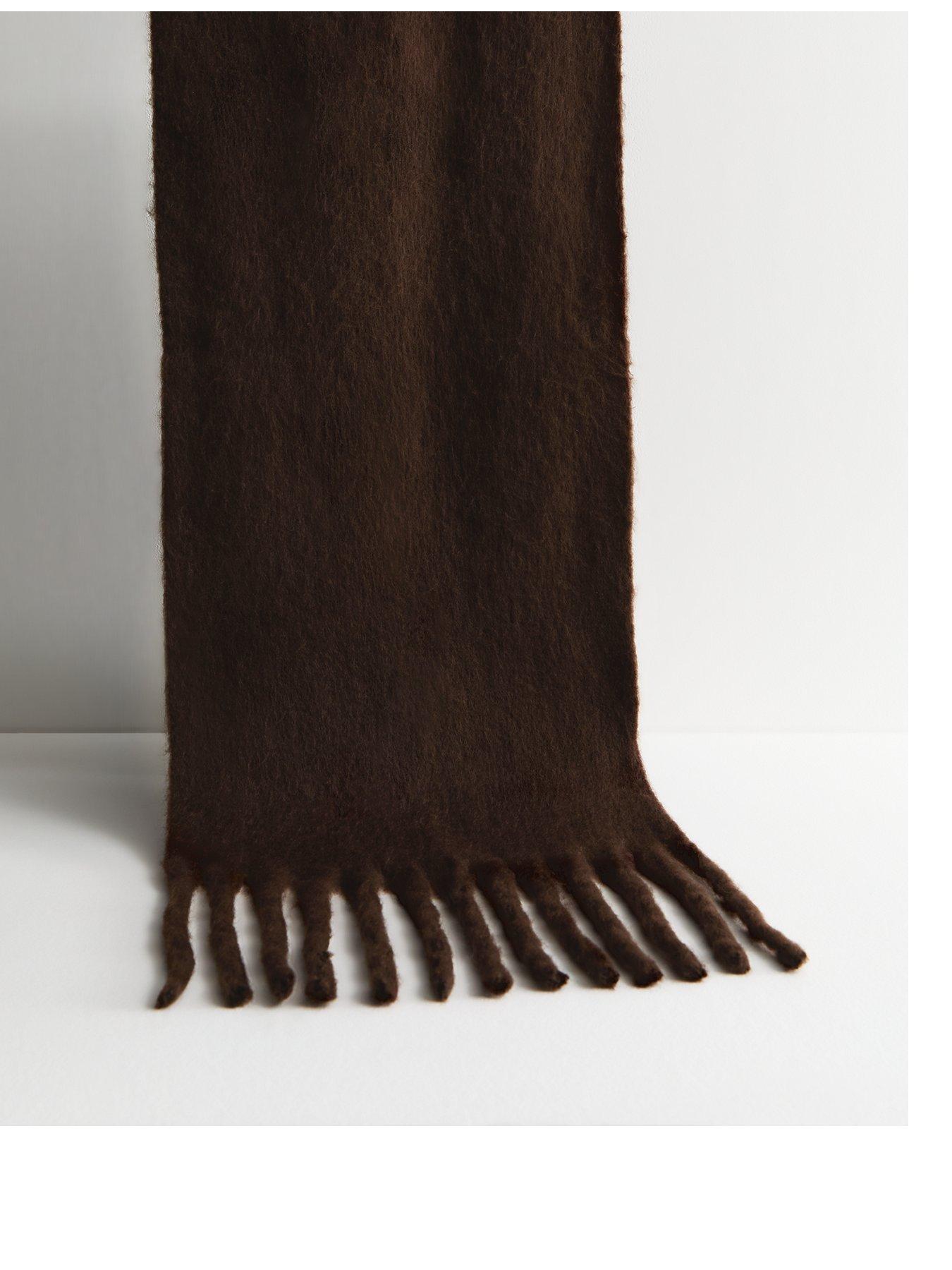 undefined Brown Brushed Fringed Scarf