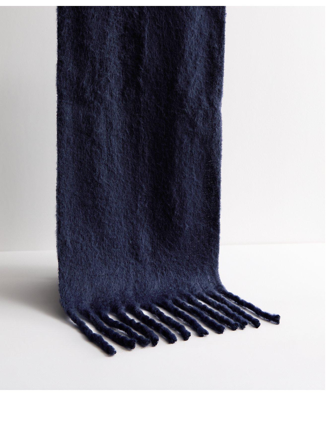 New Look Navy Brushed Fringed Scarf Very