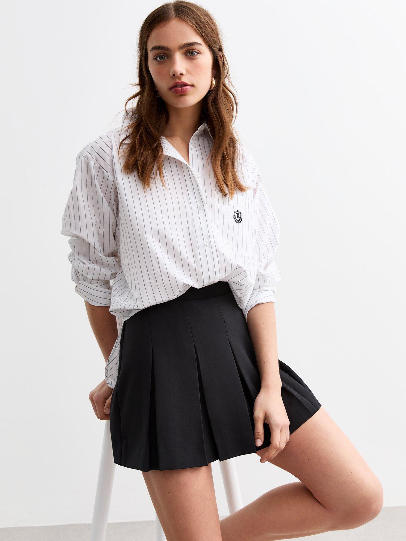 New Look Box Pleat Mini Skirt Black Very