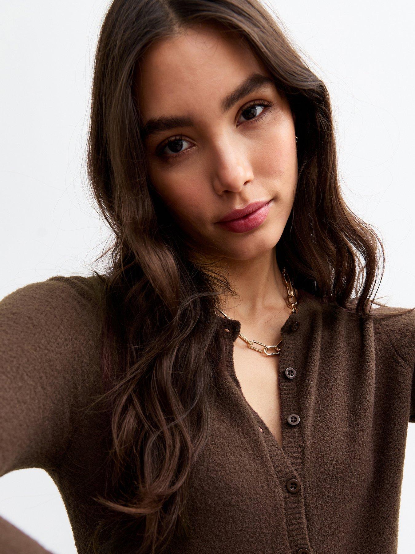 Noor Fluffy Cardigan - Brown