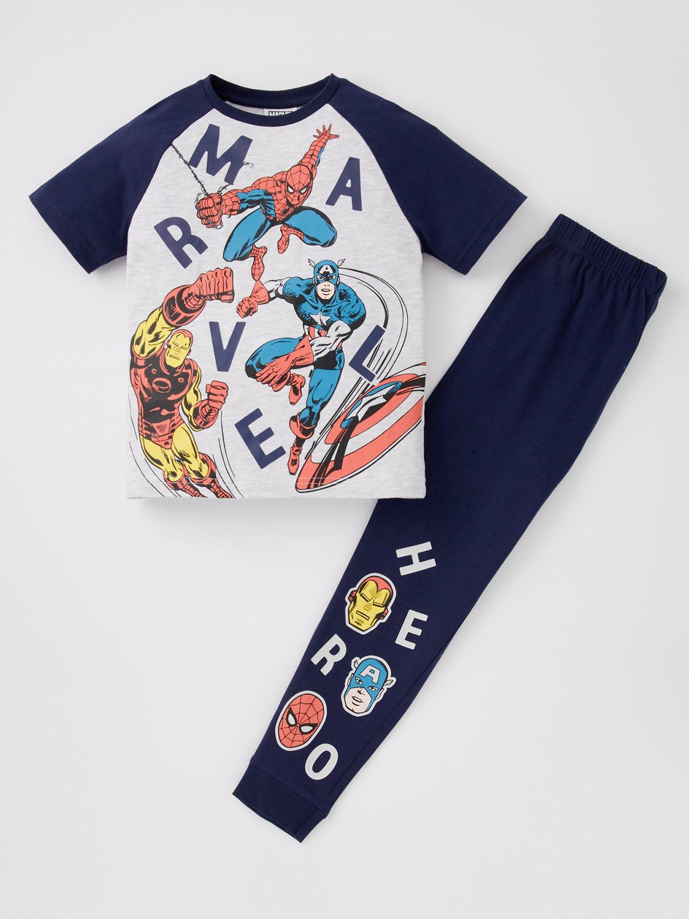 undefined Avengers Raglan Short Sleeve Pyjamas - Navy