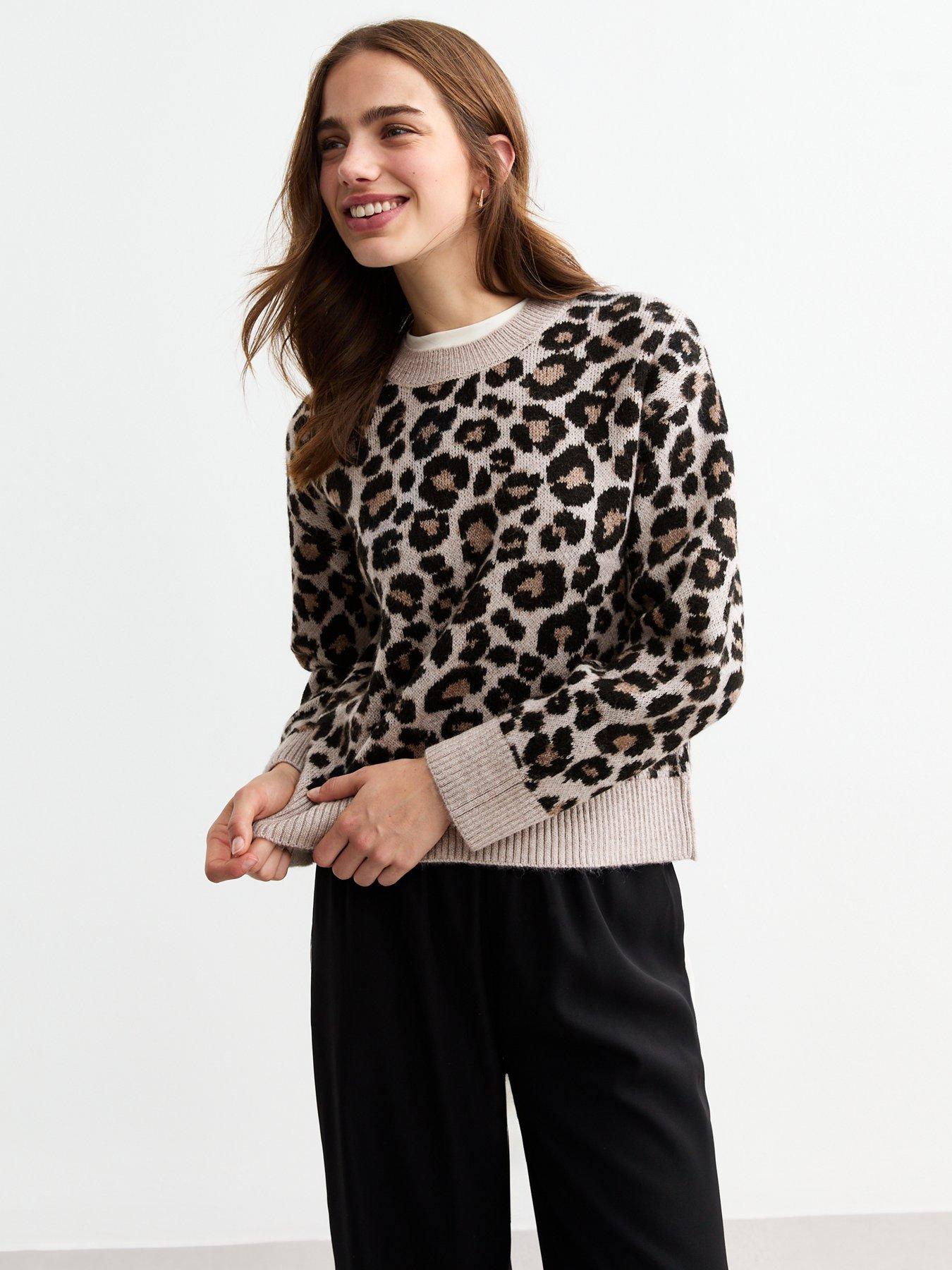 undefined Leopard Print Jumper - Brown