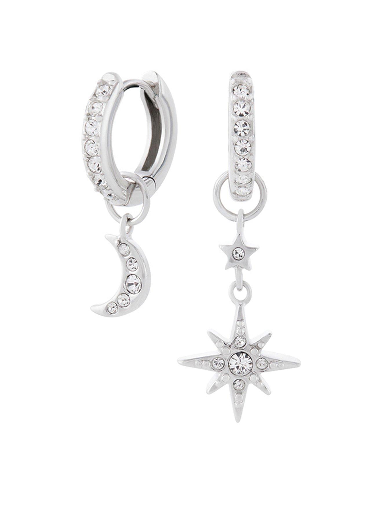 undefined Silver Celestial Moon and North Star Huggies