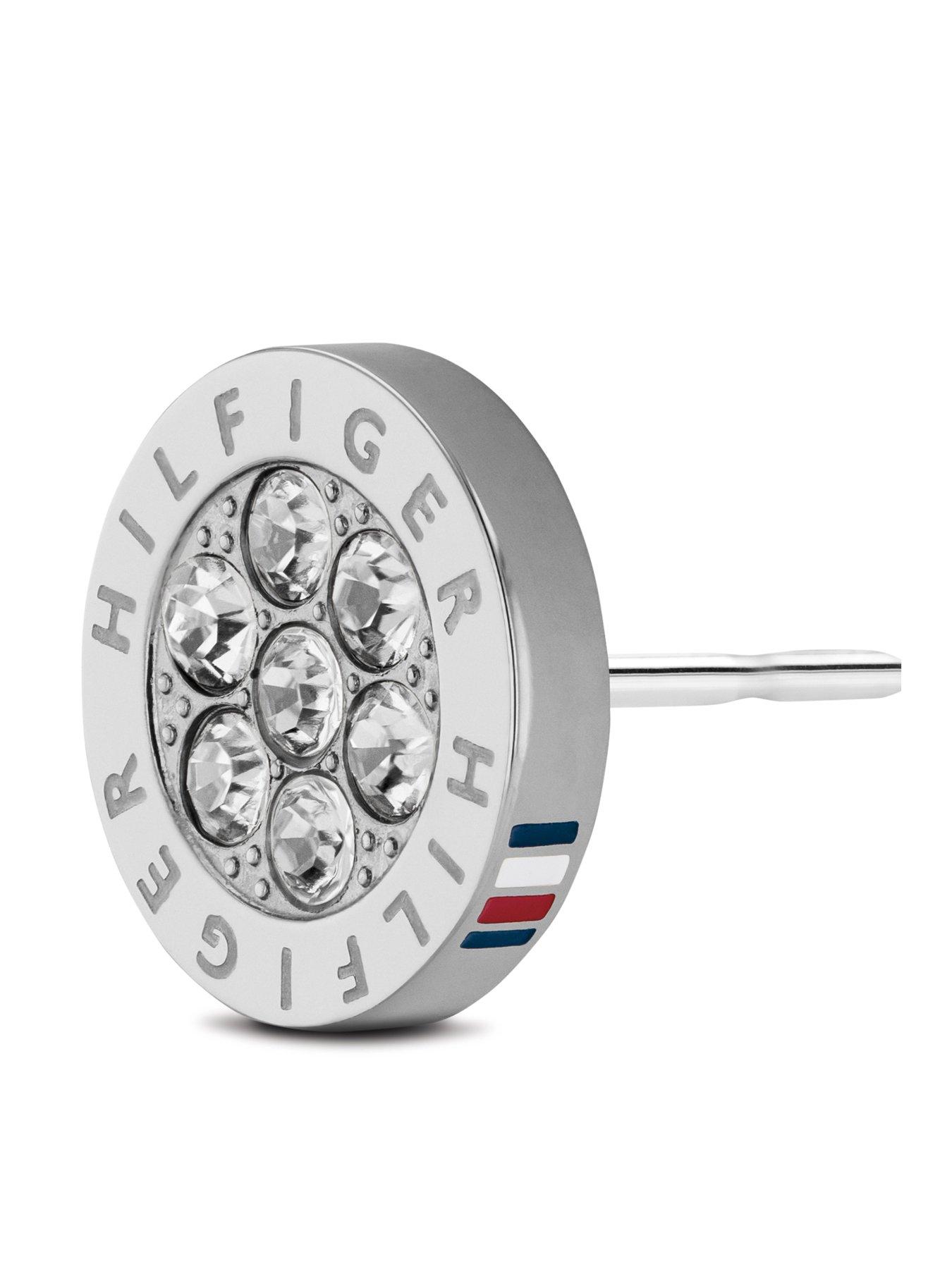 Image 2 of 4 of Tommy Hilfiger Womens Crystal Centred Stud Earrings