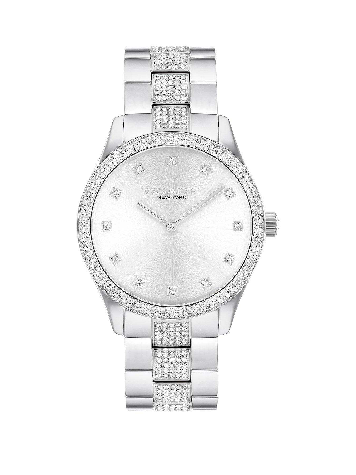 Product photograph of Coach Ladies Brooks Stainless Steel Bracelet Watch from very.co.uk