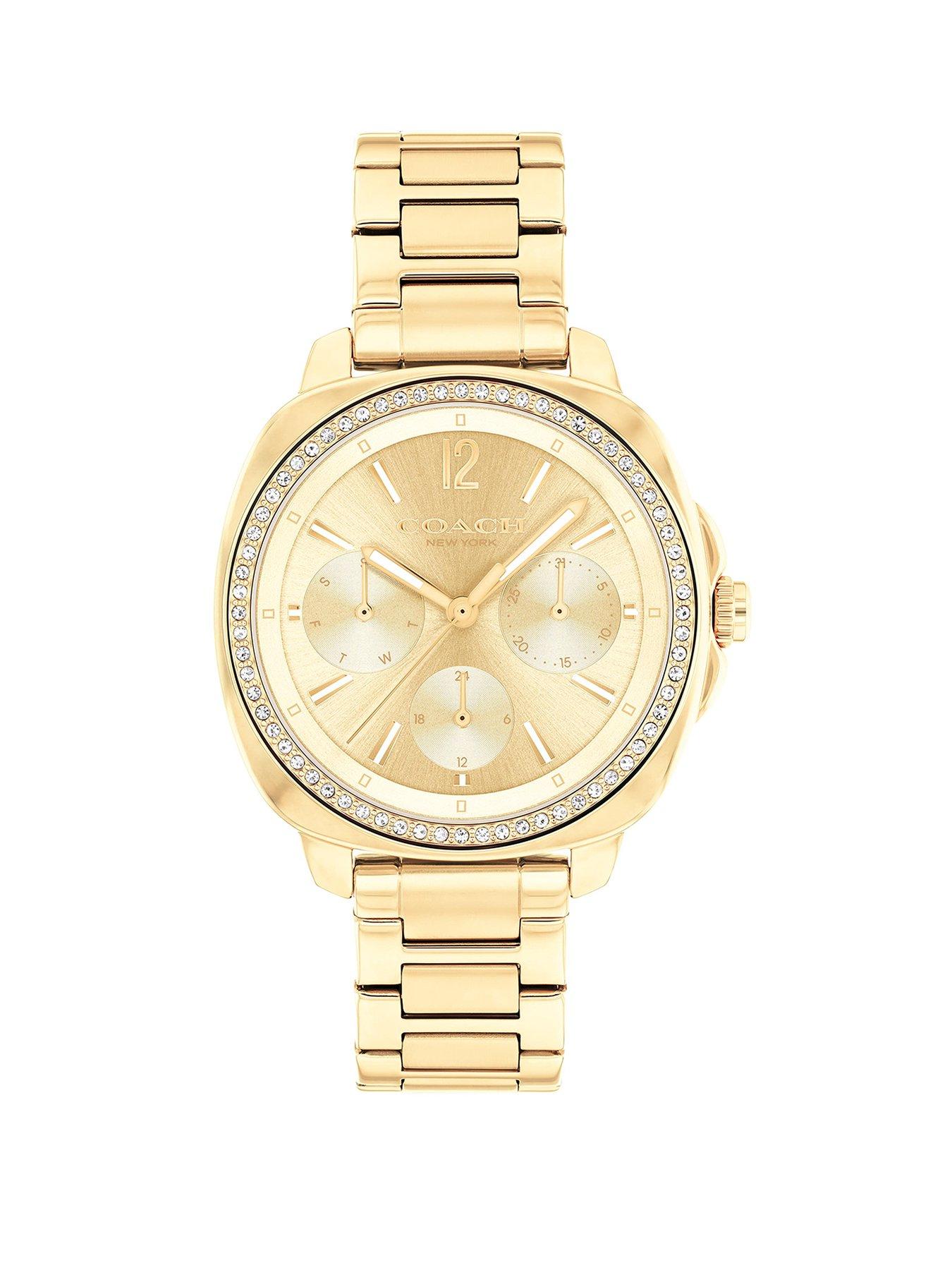 COACH Ladies Kitt Gold IP Bracelet Watch