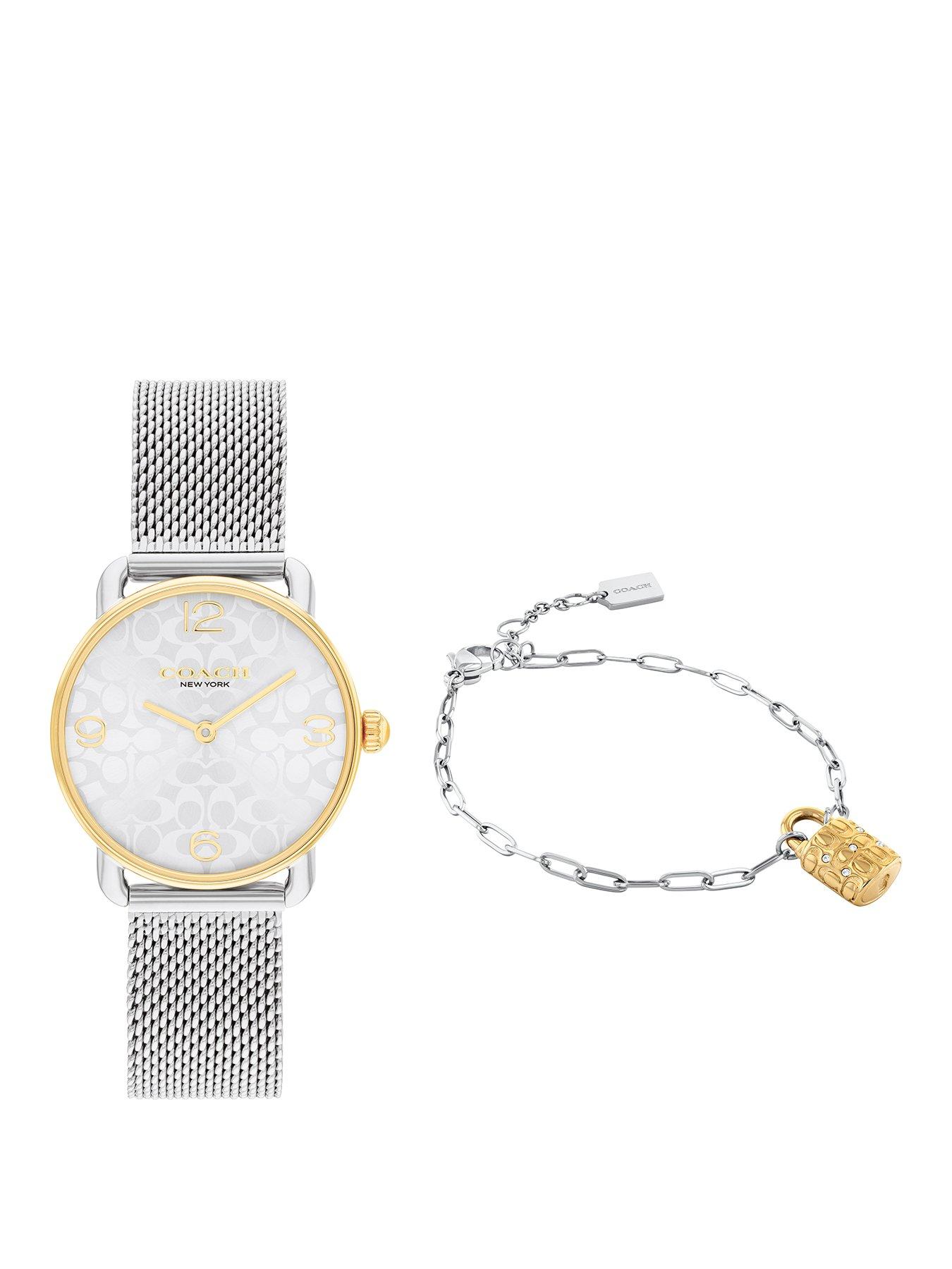 Product photograph of Coach Ladies Elliot Watch And Bracelet Gift Set from very.co.uk