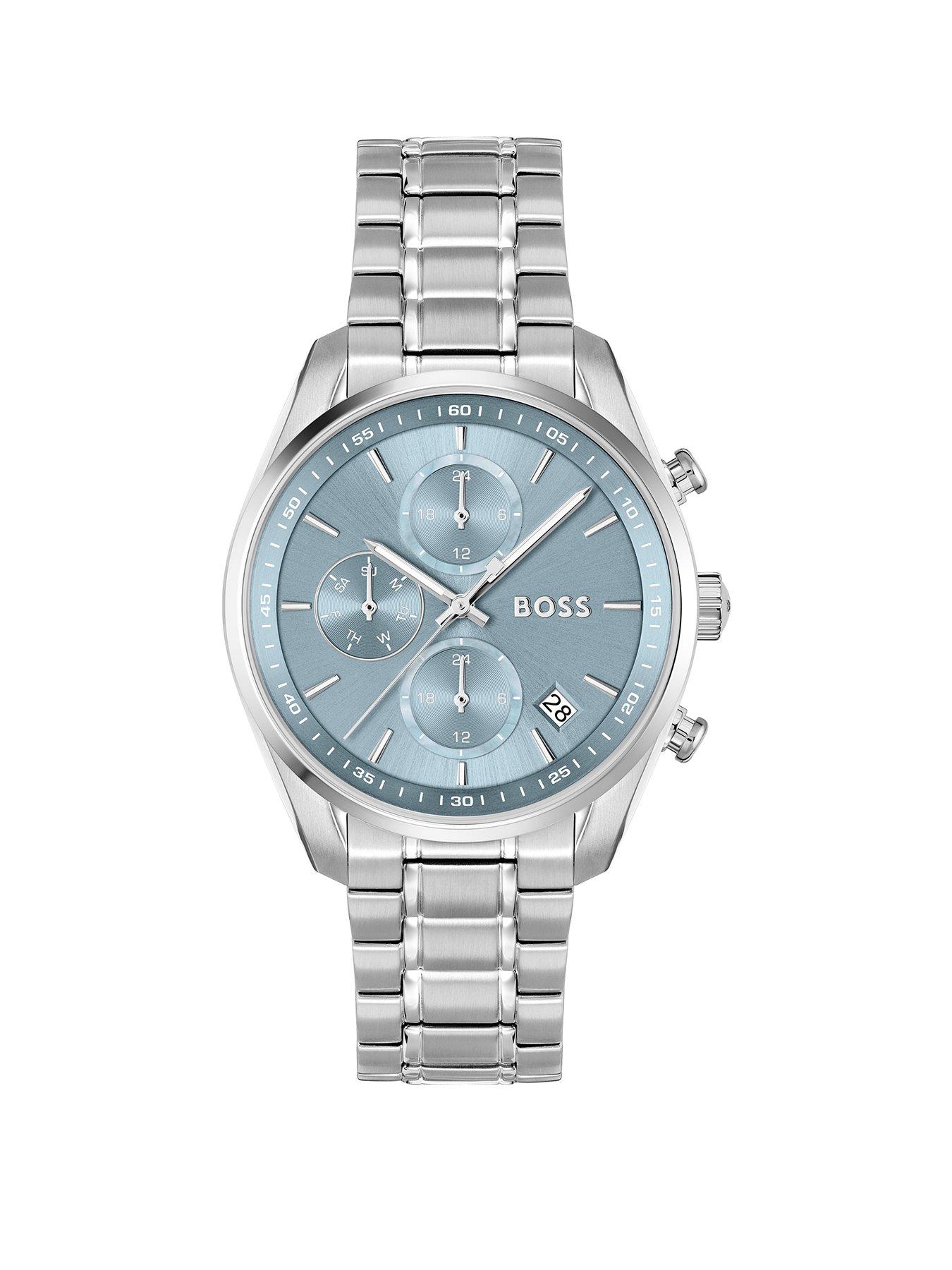 Product photograph of Boss Ladies Grand Tour Multifunction Watch With Light Blue Dial from very.co.uk