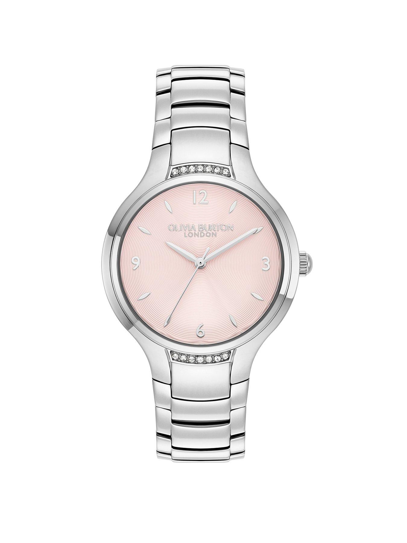 undefined 34mm Stainless Steel Crystal Detail Watch
