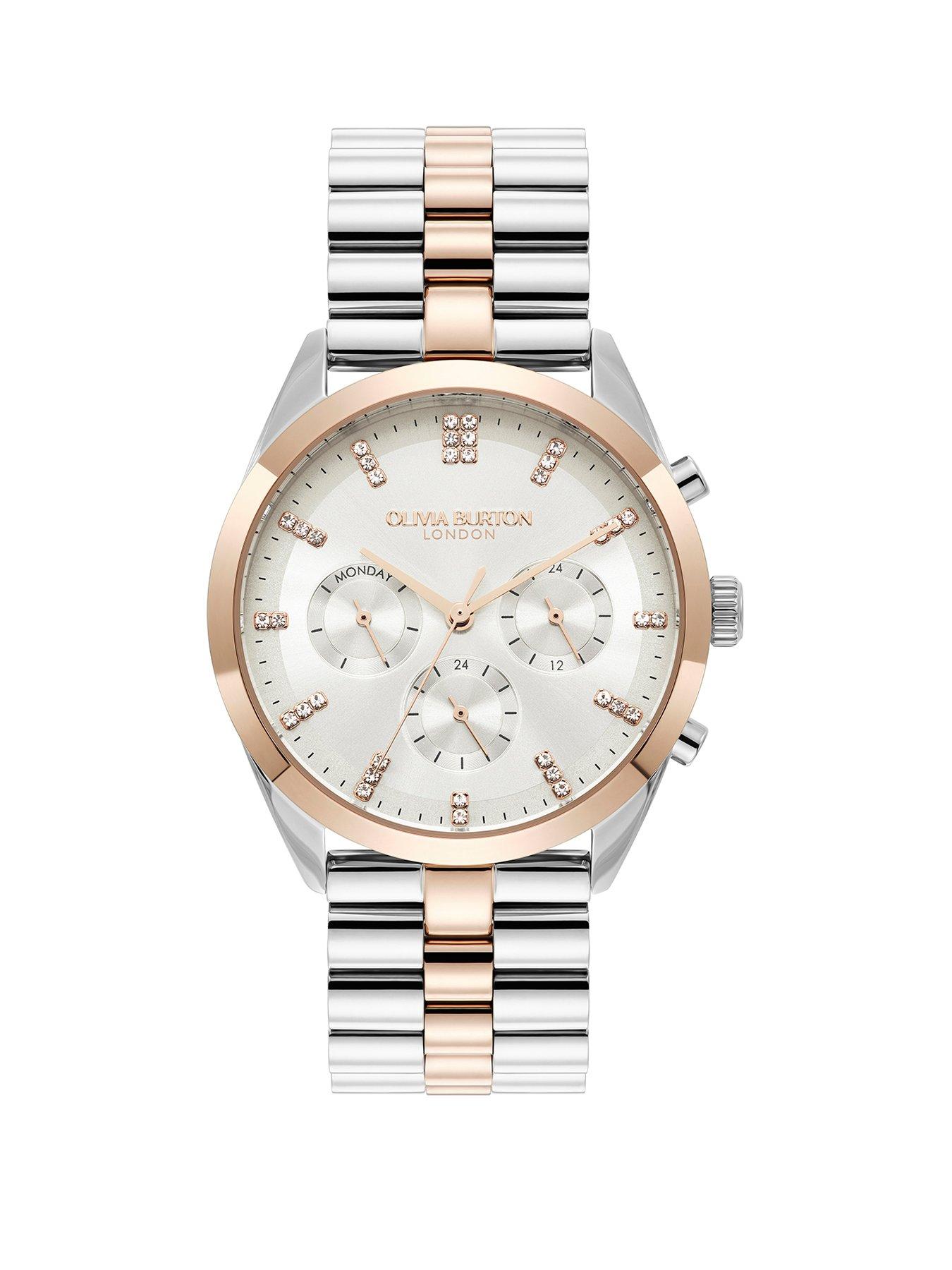 Product photograph of Olivia Burton 38mm City Classic Stainless Steel Amp Rose Gold Multifunction Watch from very.co.uk