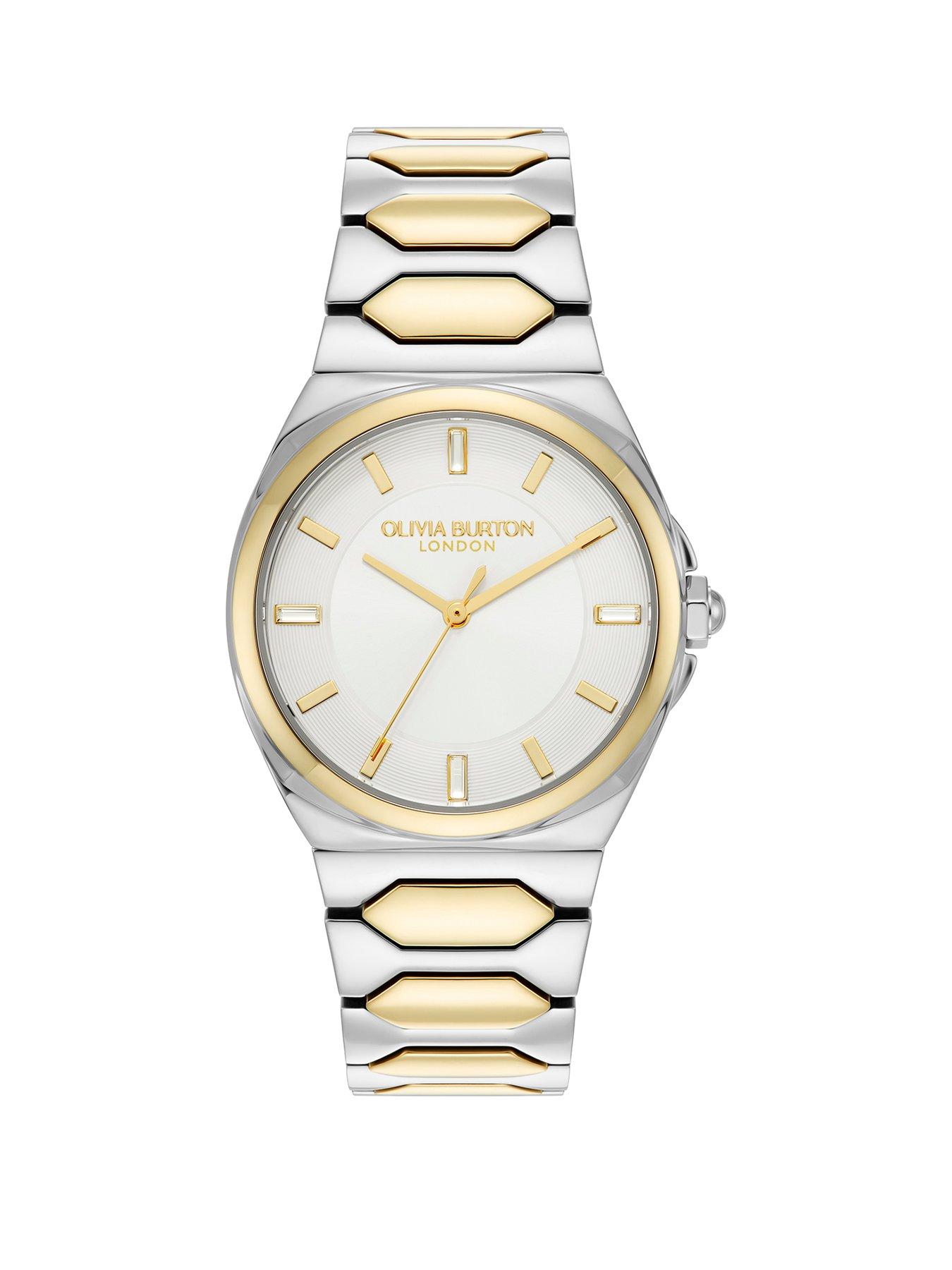 Product photograph of Olivia Burton 34mm Lustre Stainless Steel Amp Gold Ip Watch from very.co.uk