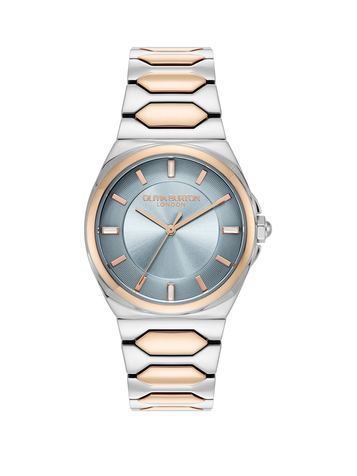 Olivia Burton 34mm Lustre Stainless Steel  &  Rose Gold IP Watch