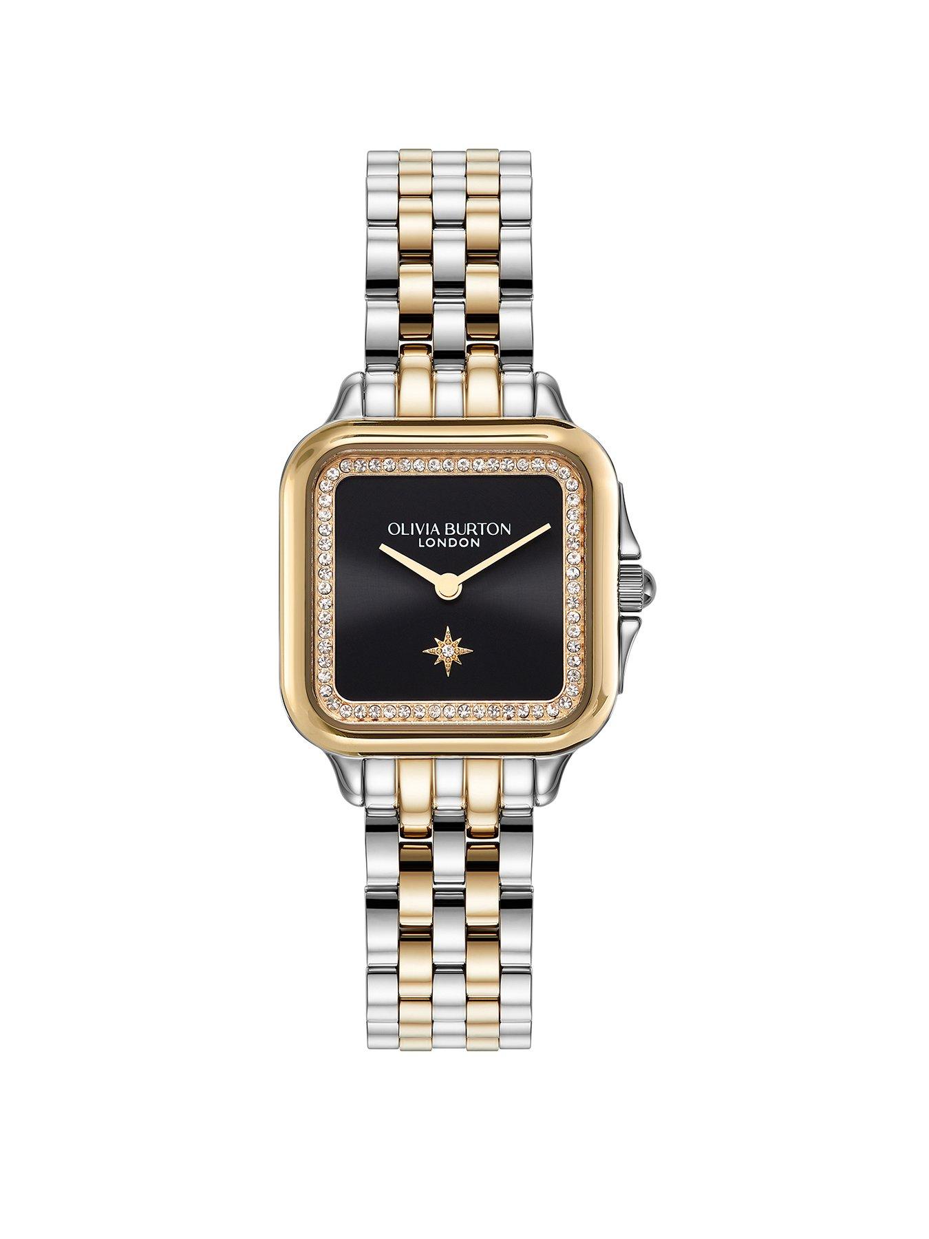 Product photograph of Olivia Burton Olivia Burton 28mm Stainless Steel And Gold Grosvenor Watch from very.co.uk