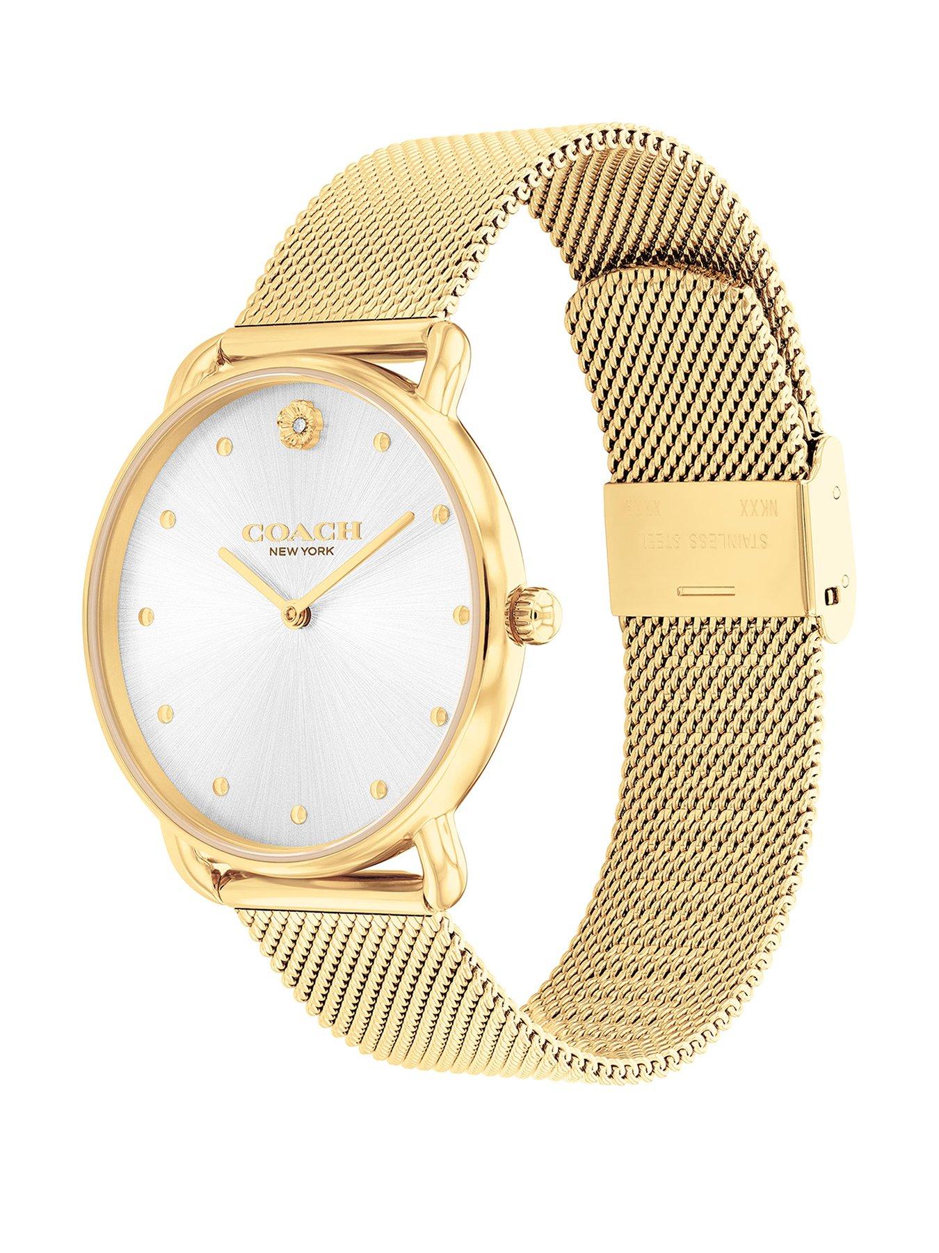 Image 2 of 5 of COACH Ladies Elliot Gold IP Mesh Watch