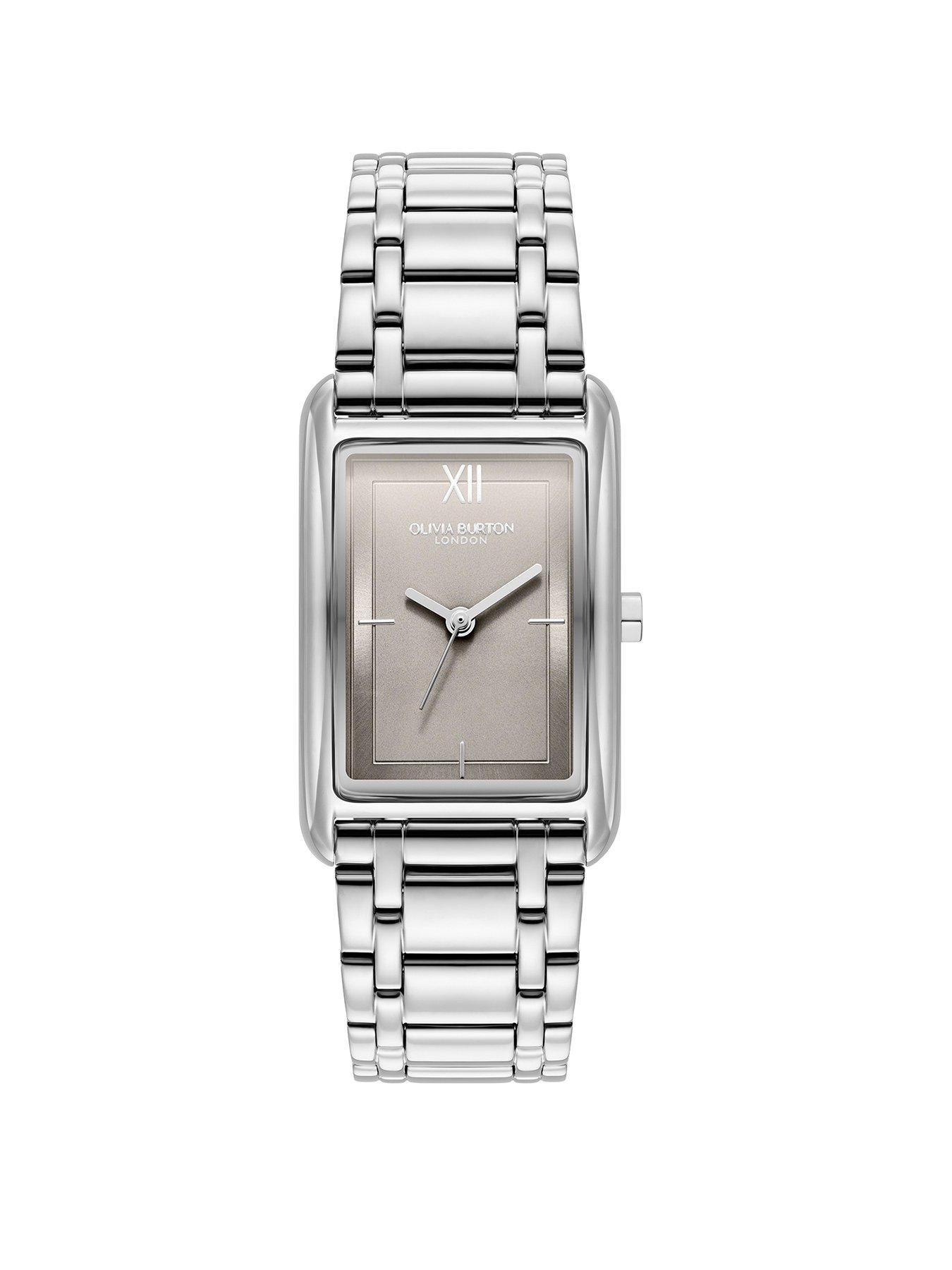 Product photograph of Olivia Burton 30 Mm X 21mm Stainless Steel Link Bracelet Grove Watch from very.co.uk