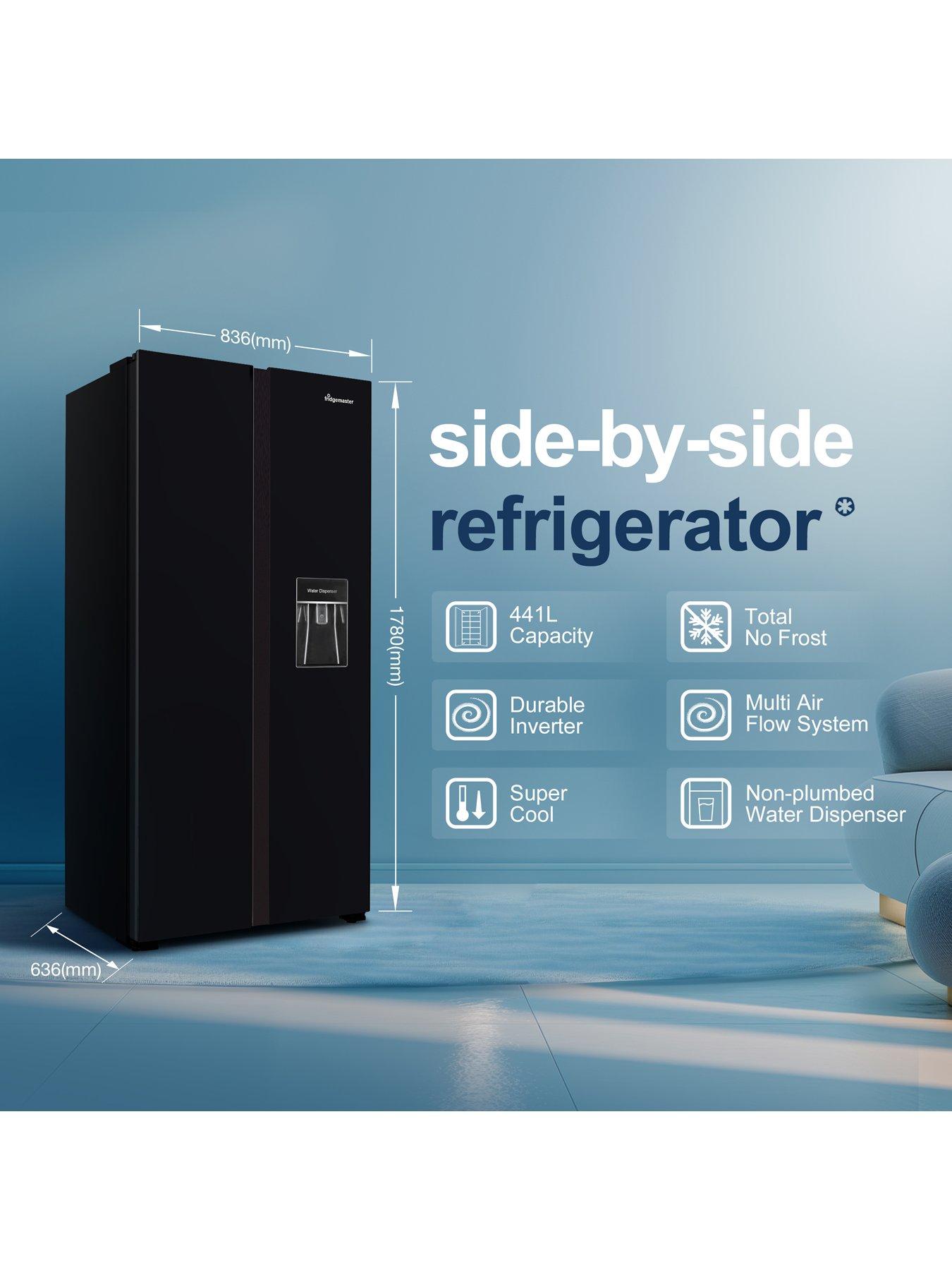 Image 2 of 7 of Fridgemaster MS83430DEB American Fridge Freezer - Black